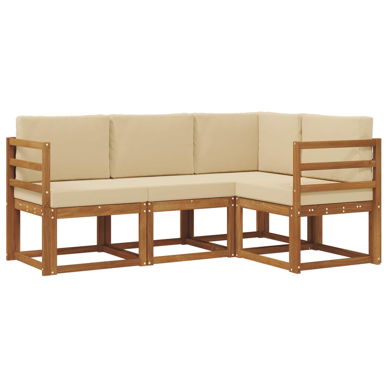 Ensemble de canapés d'extérieur 4 pcs Naturel et Beige - XIOS