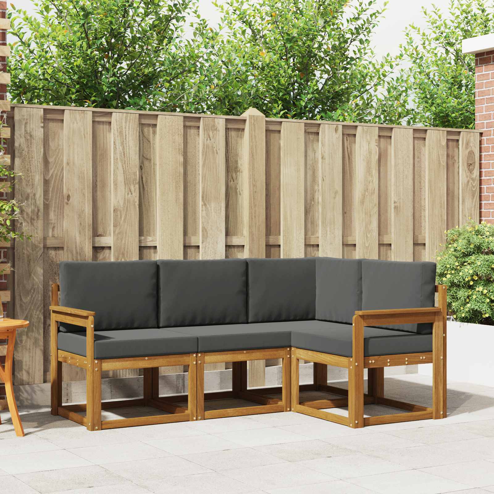 Ensemble de canapés d'extérieur 4 pcs Naturel et Anthracite - XIOS