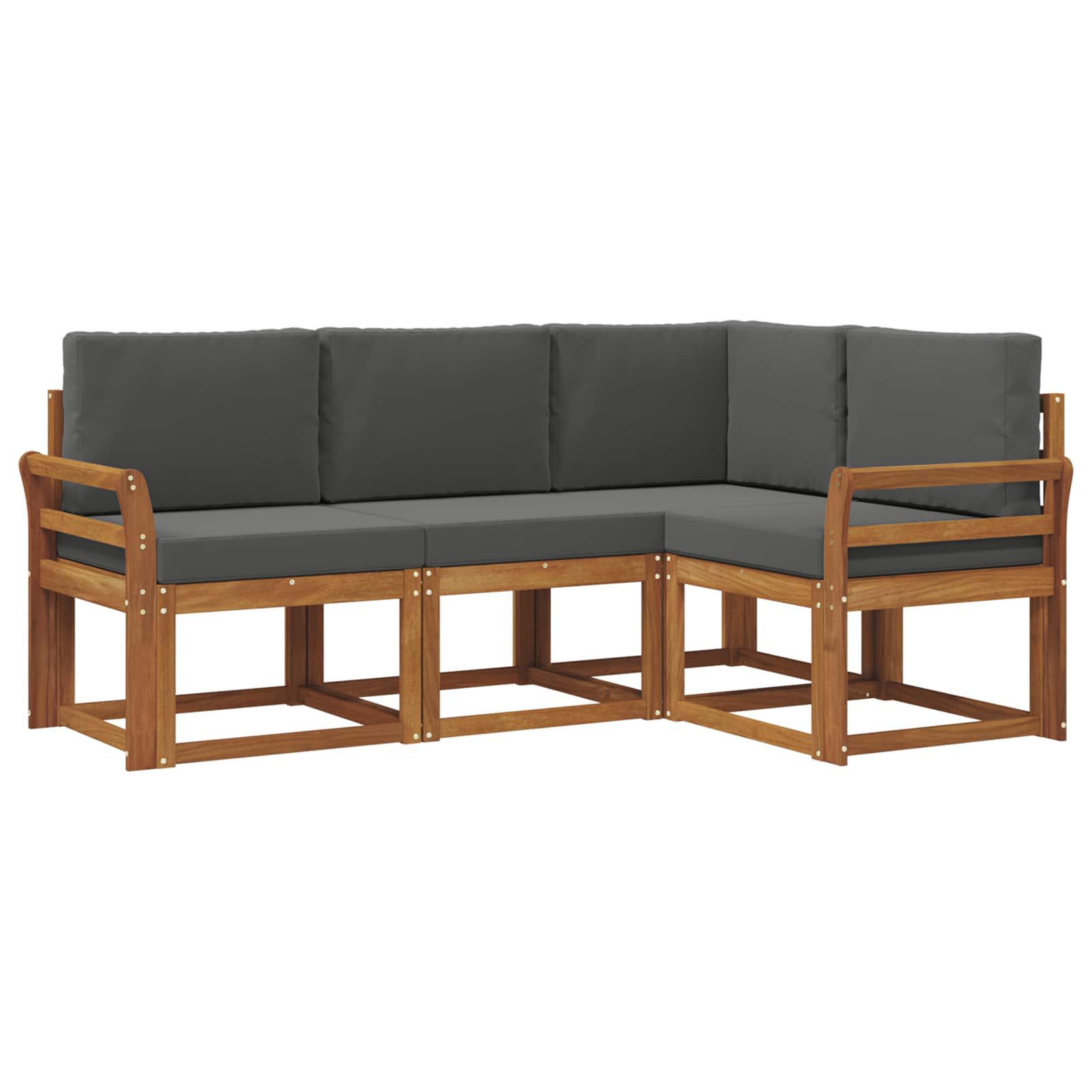 Ensemble de canapés d'extérieur 4 pc Naturel et Anthracite