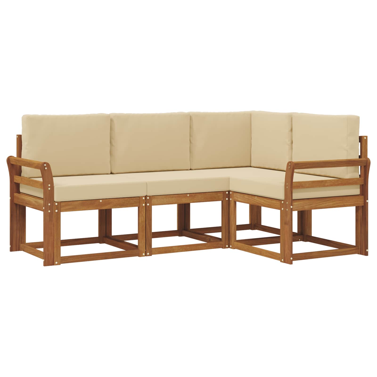 Ensemble de canapés d'extérieur 4 pcs Naturel et Beige - XIOS
