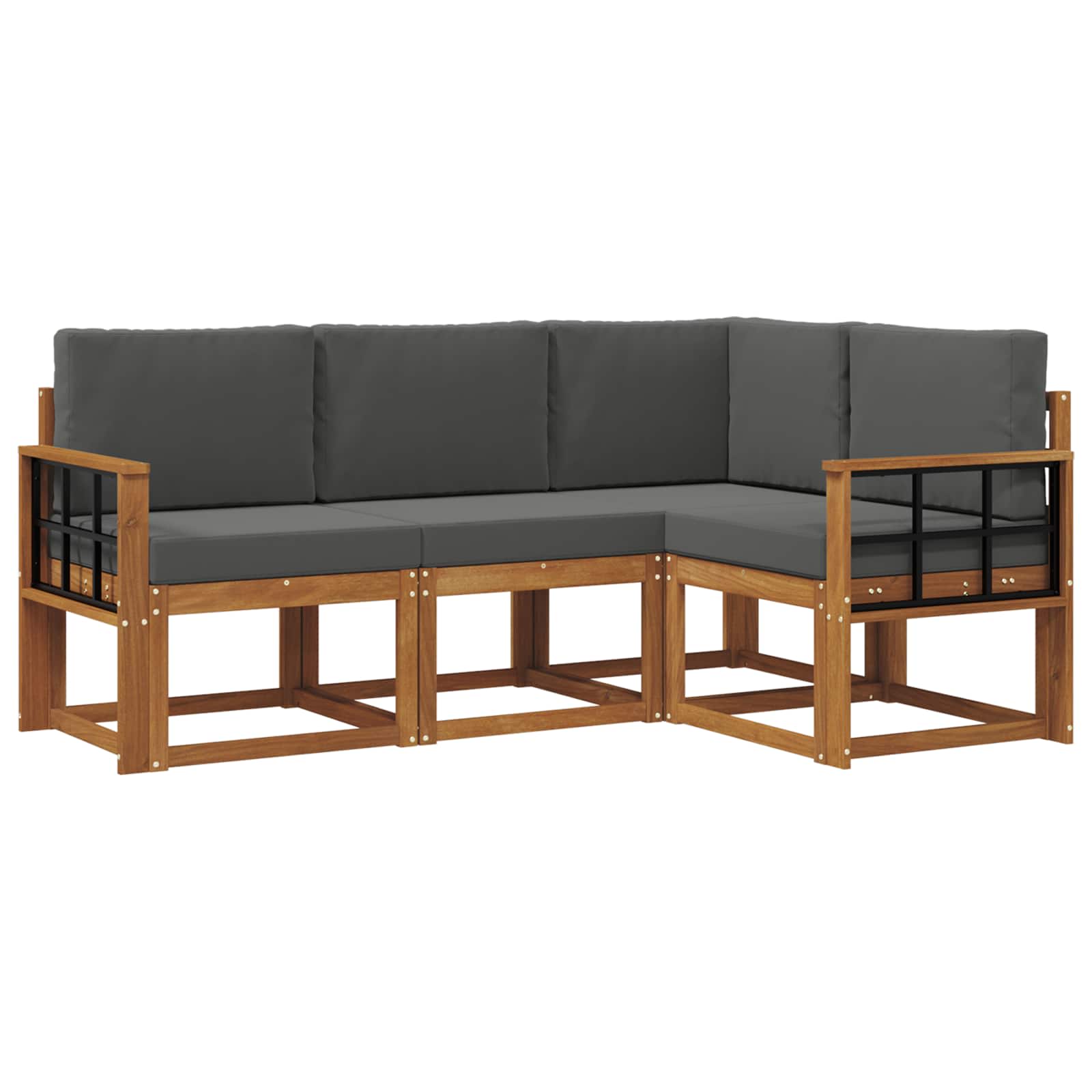 Ensemble de canapés d'extérieur 4 pcs Naturel et Anthracite - XIOS