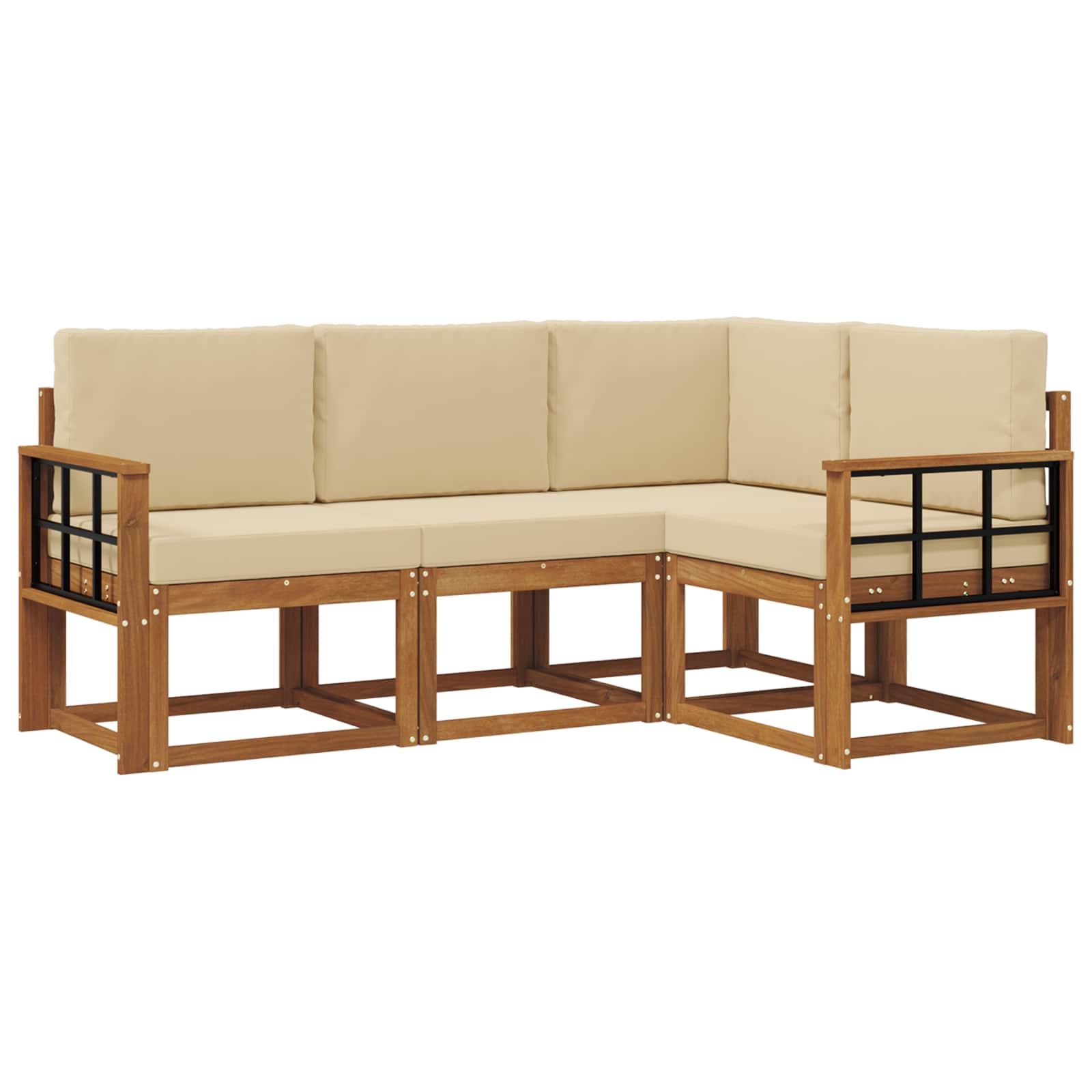 Ensemble de canapés d'extérieur 4 pcs Naturel et Beige - XIOS