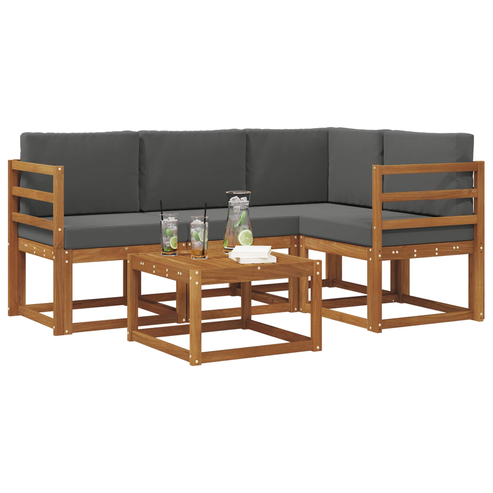 Ensemble de canapés d'extérieur 5 pcs Naturel et Anthracite - XIOS