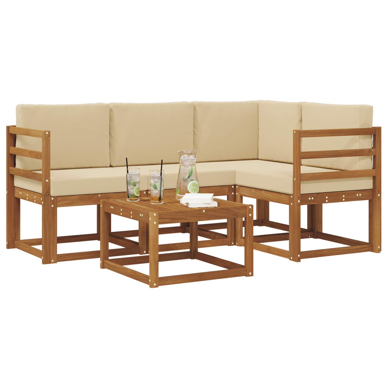 Ensemble de canapés d'extérieur 5 pcs Naturel et Beige - XIOS