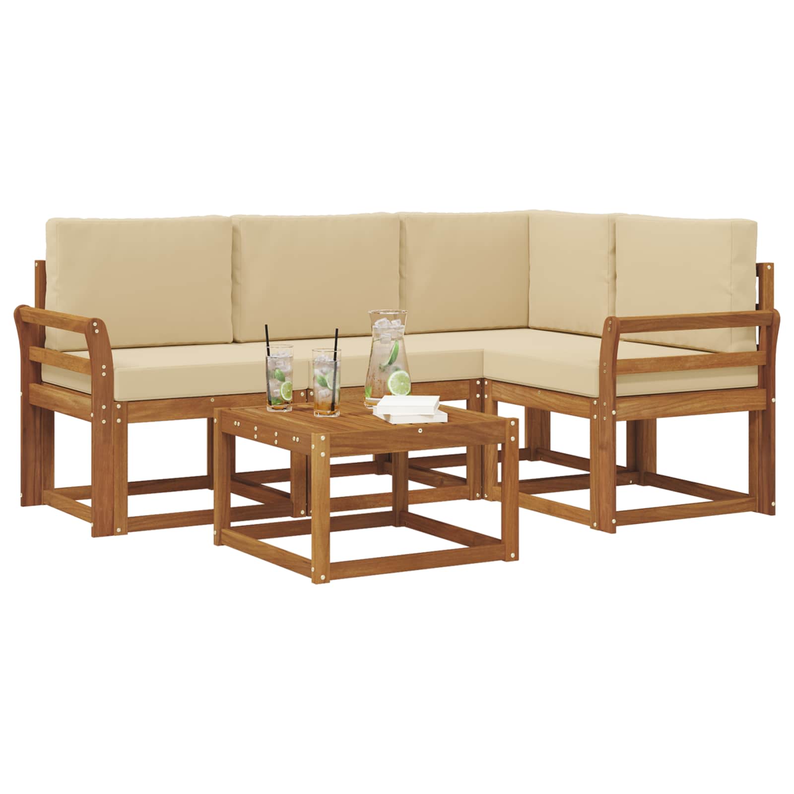 Ensemble de canapés d'extérieur 5 pcs Naturel et Beige - XIOS