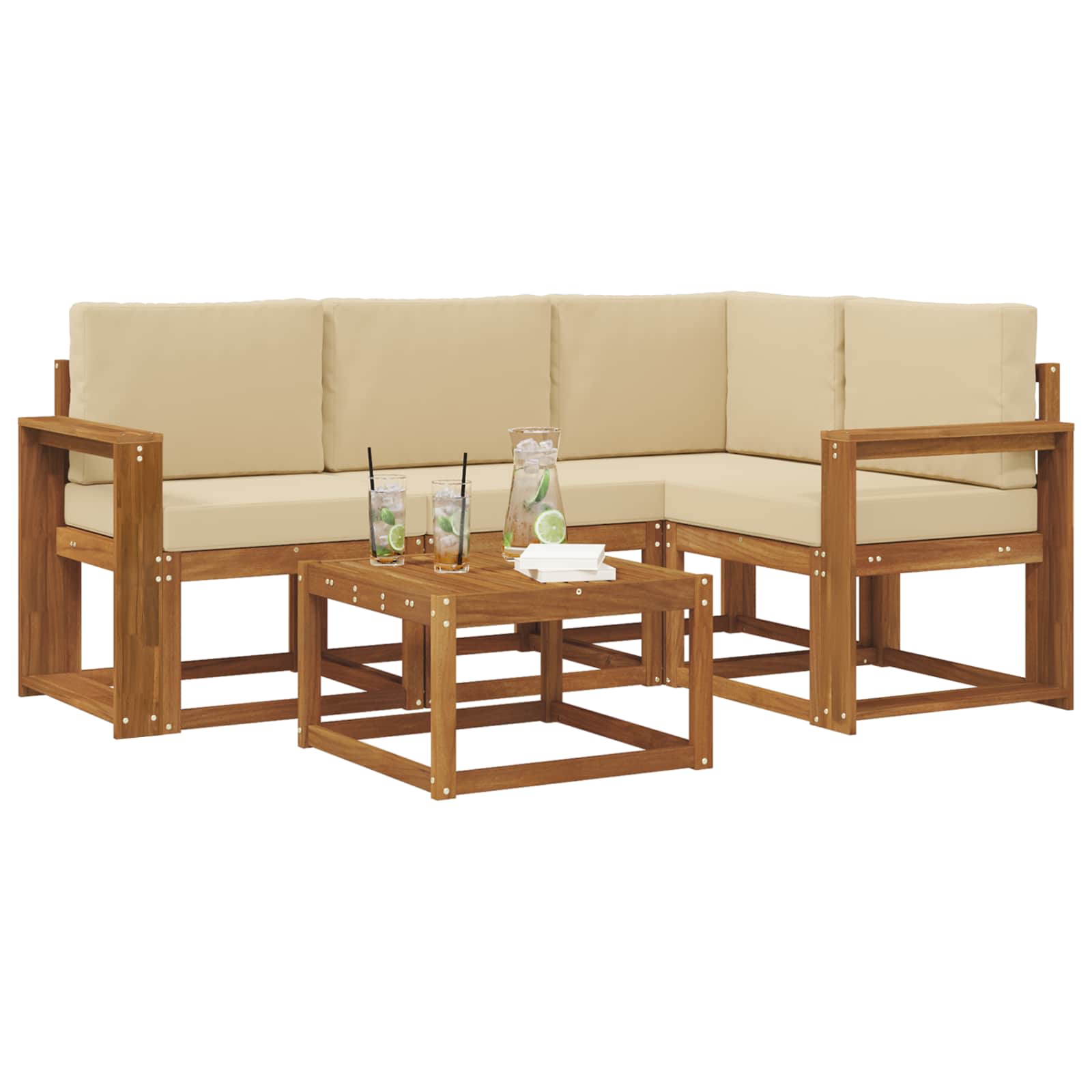 Ensemble de canapés d'extérieur 5 pcs Naturel et Beige - XIOS