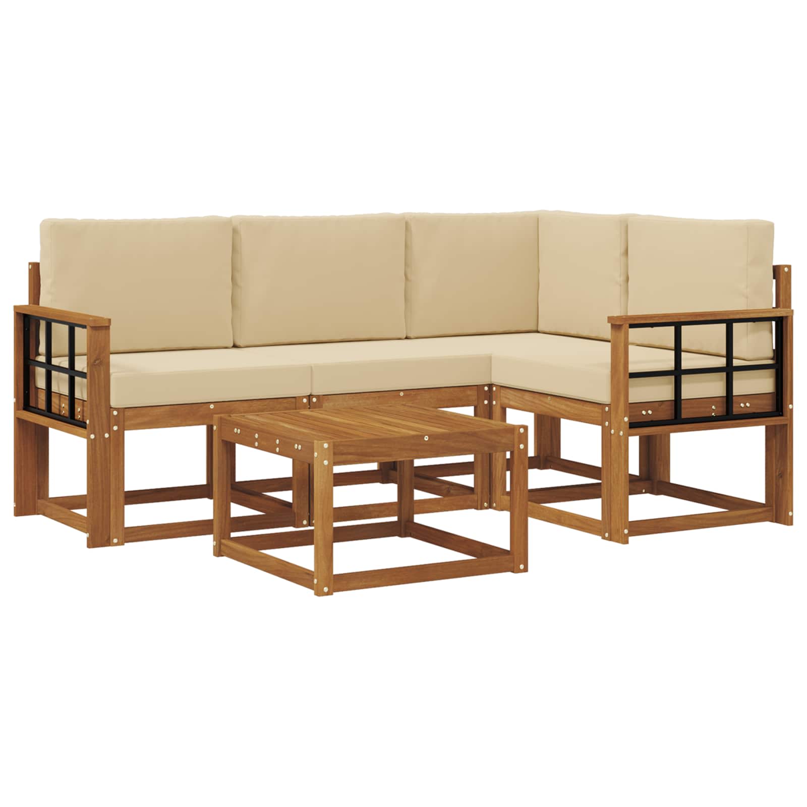Ensemble de canapés d'extérieur 5 pcs Naturel et Beige - XIOS