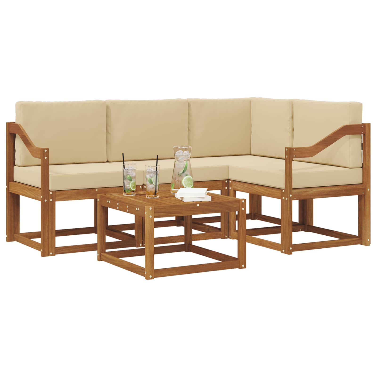 Ensemble de canapés d'extérieur 5 pcs Naturel et Beige - XIOS