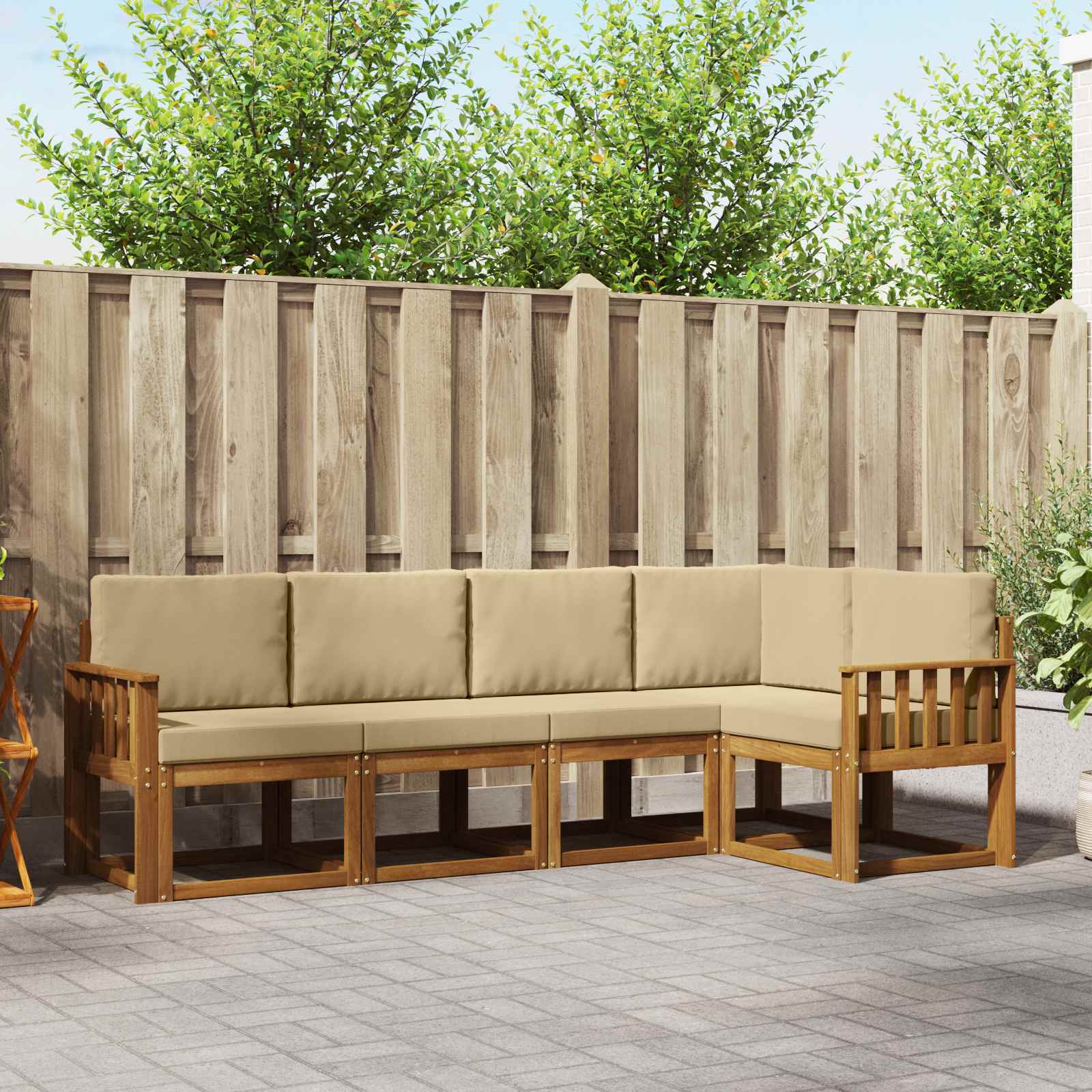 Ensemble de canapés d'extérieur 5 pcs Naturel et Beige - XIOS
