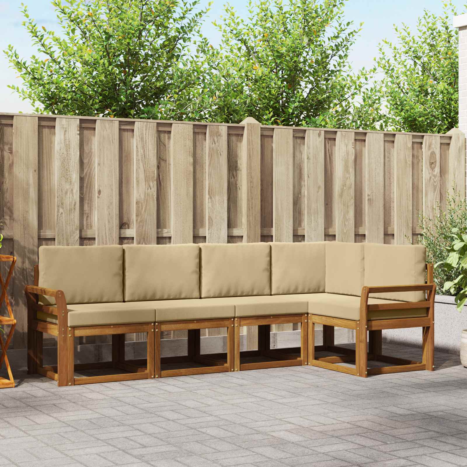 Ensemble de canapés d'extérieur 5 pcs Naturel et Beige - XIOS