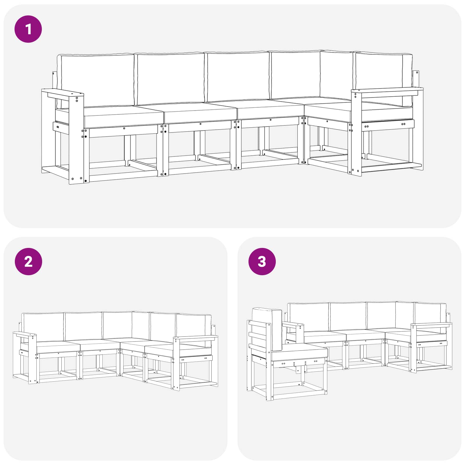 Ensemble de canapés d'extérieur 5 pcs Naturel et Beige - XIOS