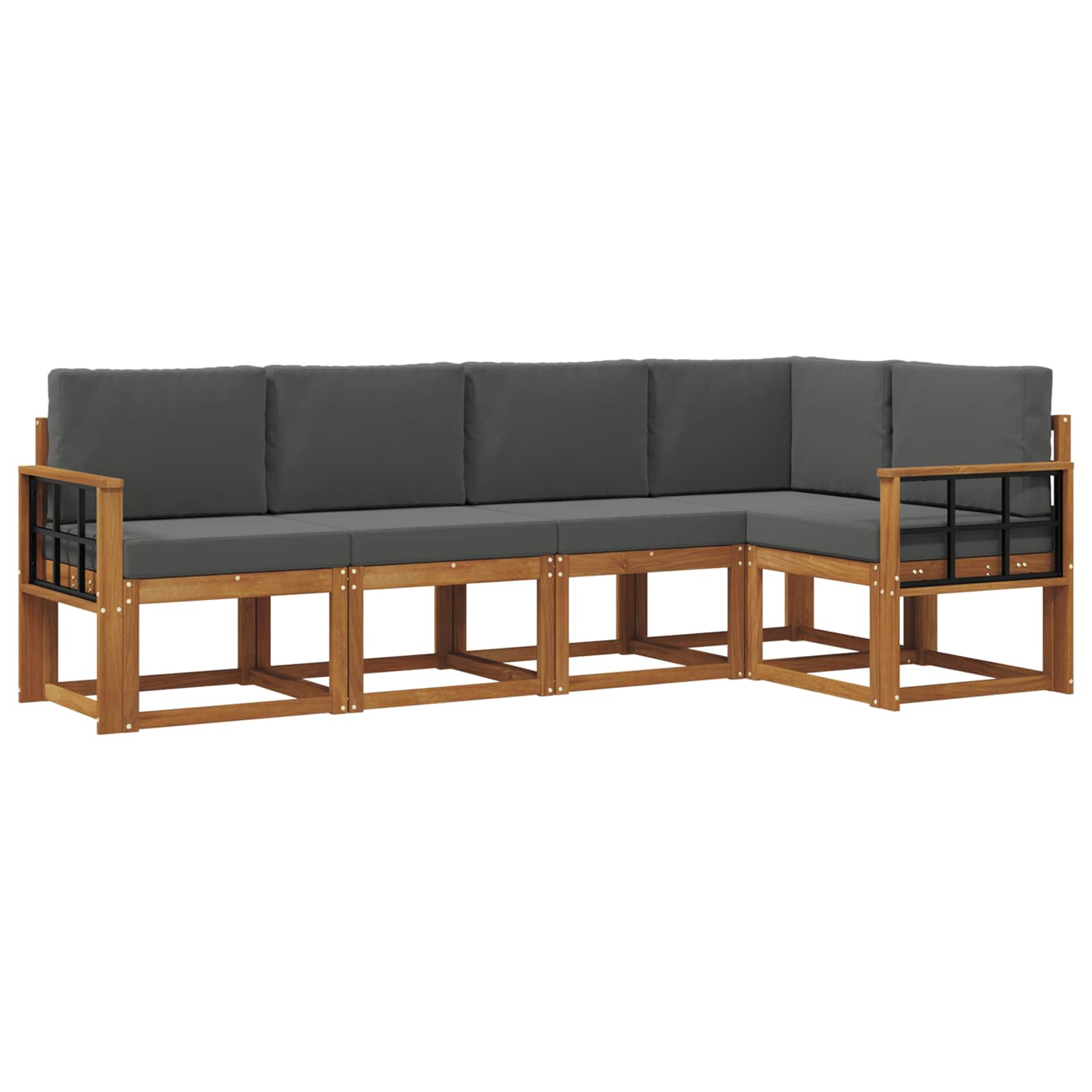 Ensemble de canapés d'extérieur 5 pcs Naturel et Anthracite - XIOS
