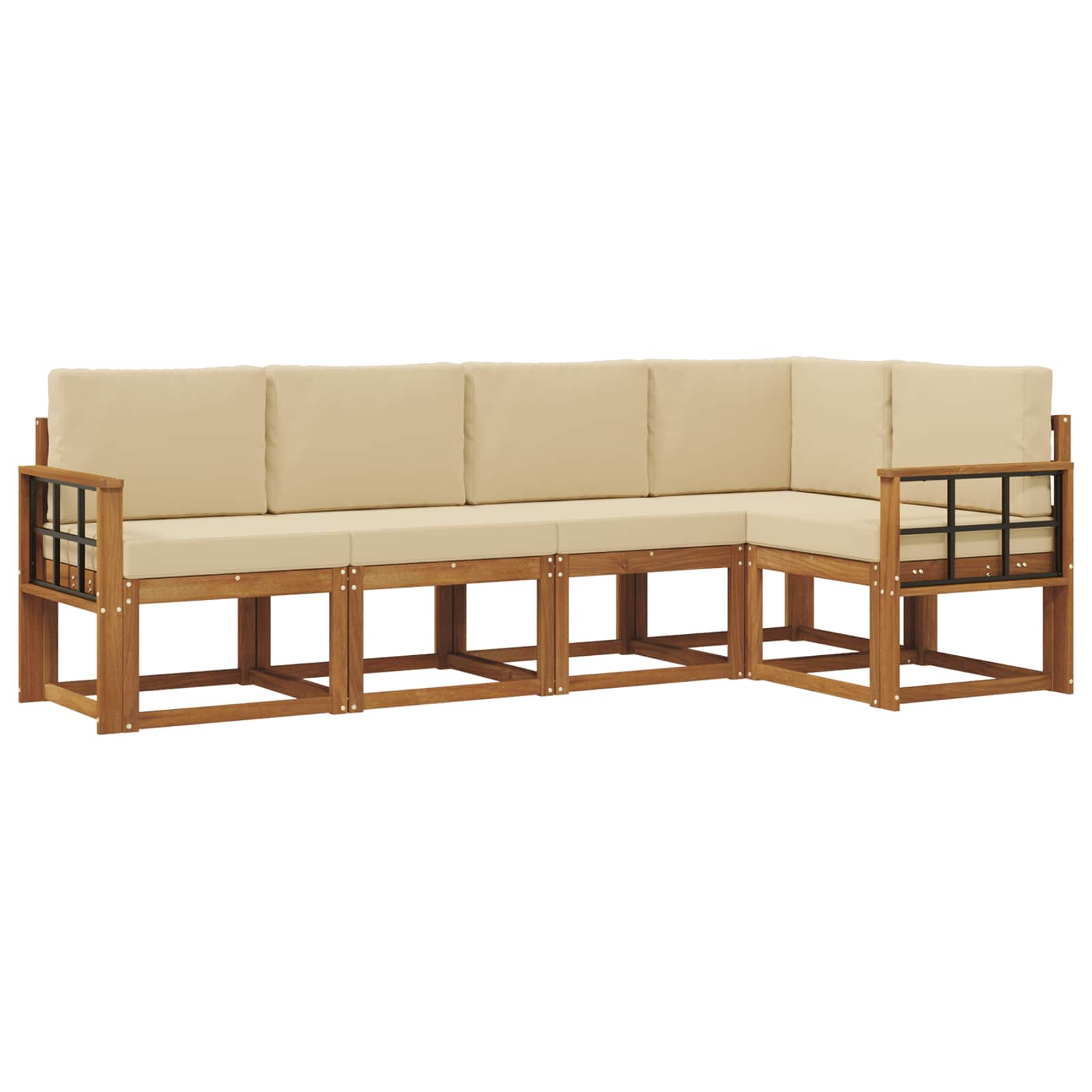 Ensemble de canapés d'extérieur 5 pcs Naturel et Beige - XIOS
