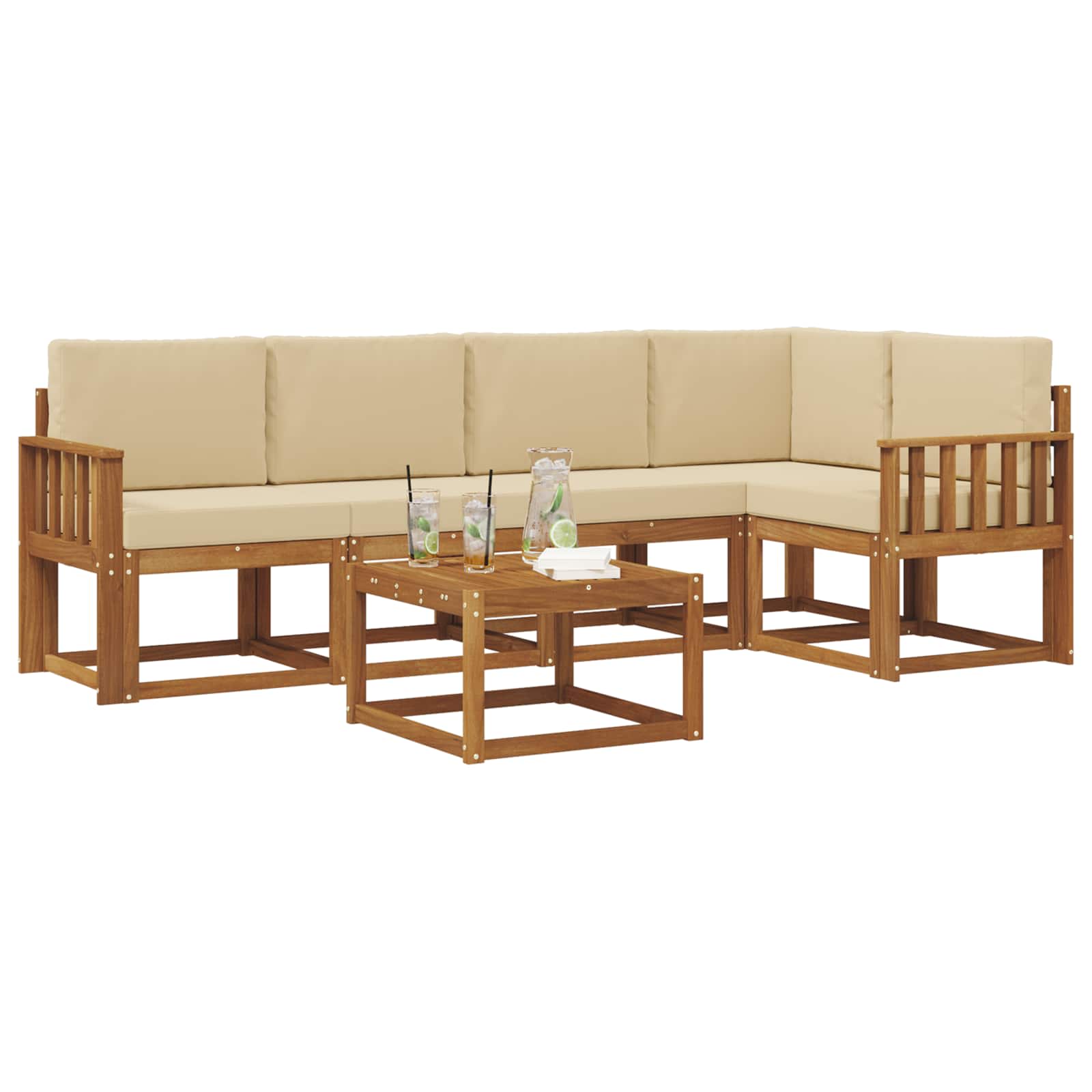 Ensemble de canapés d'extérieur 6 pcs Naturel et Beige - XIOS