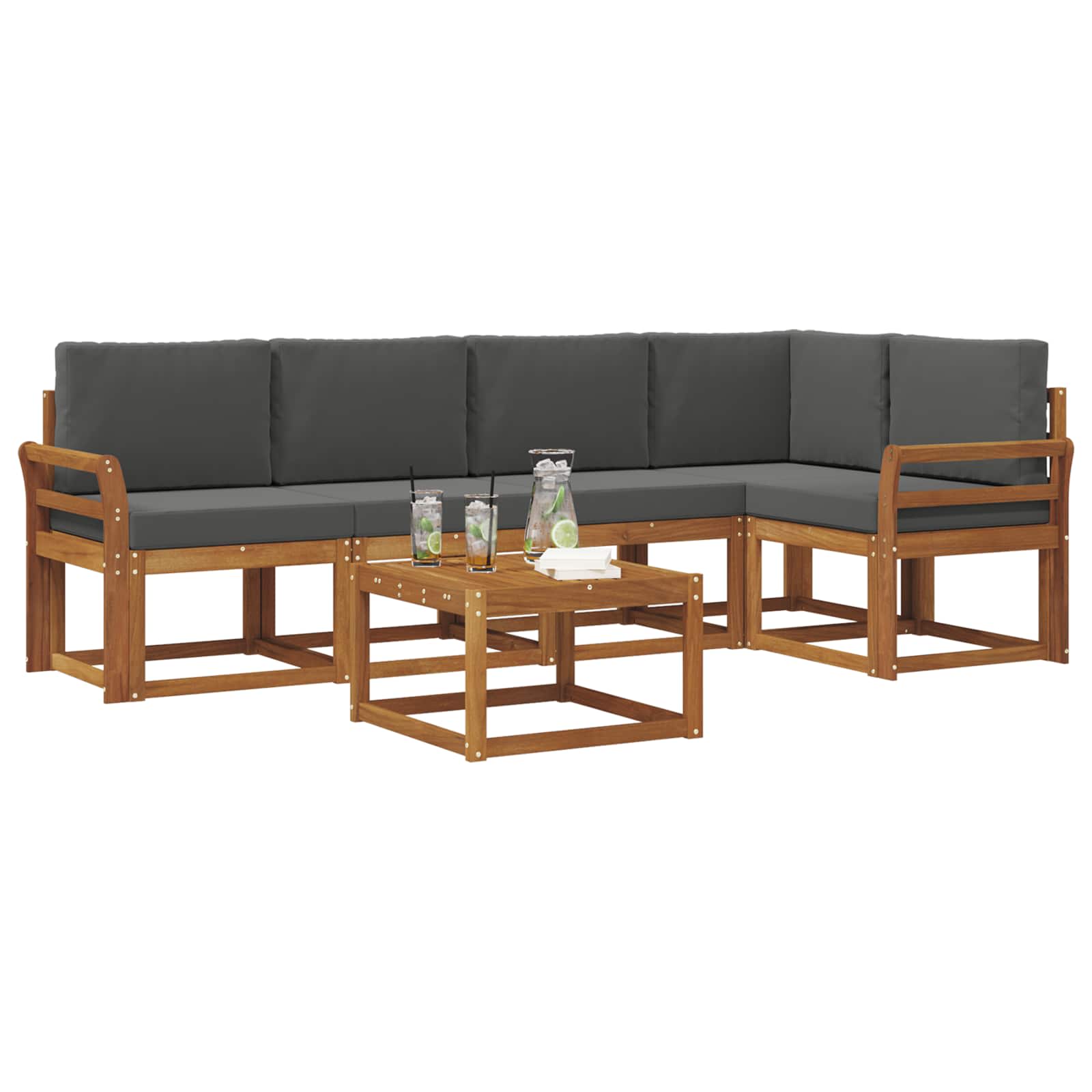 Ensemble de canapés d'extérieur 6 pcs Naturel et Anthracite - XIOS