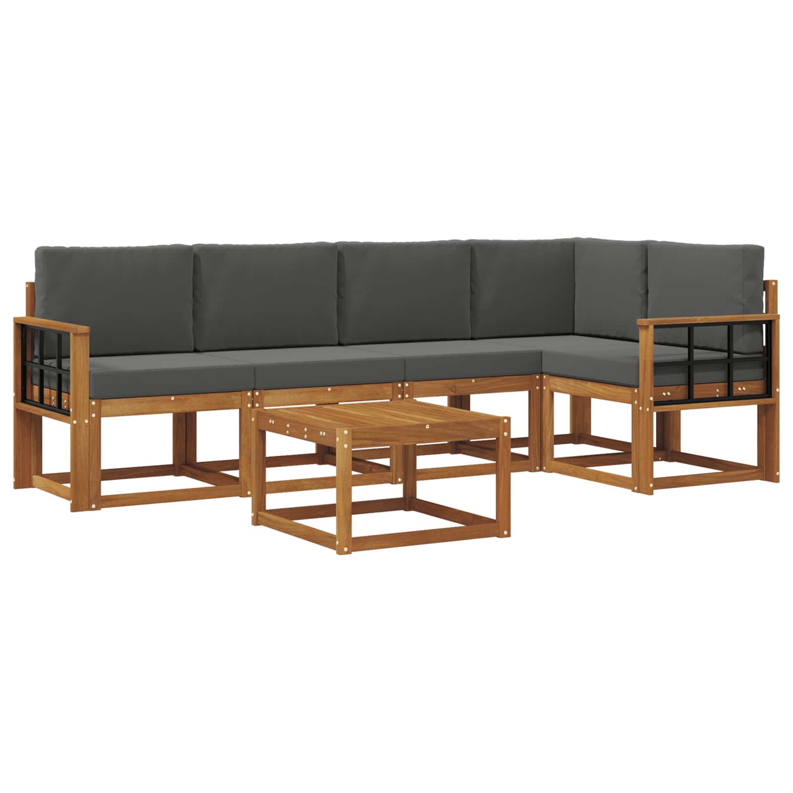 Ensemble de canapés d'extérieur 6 pcs Naturel et Anthracite - XIOS
