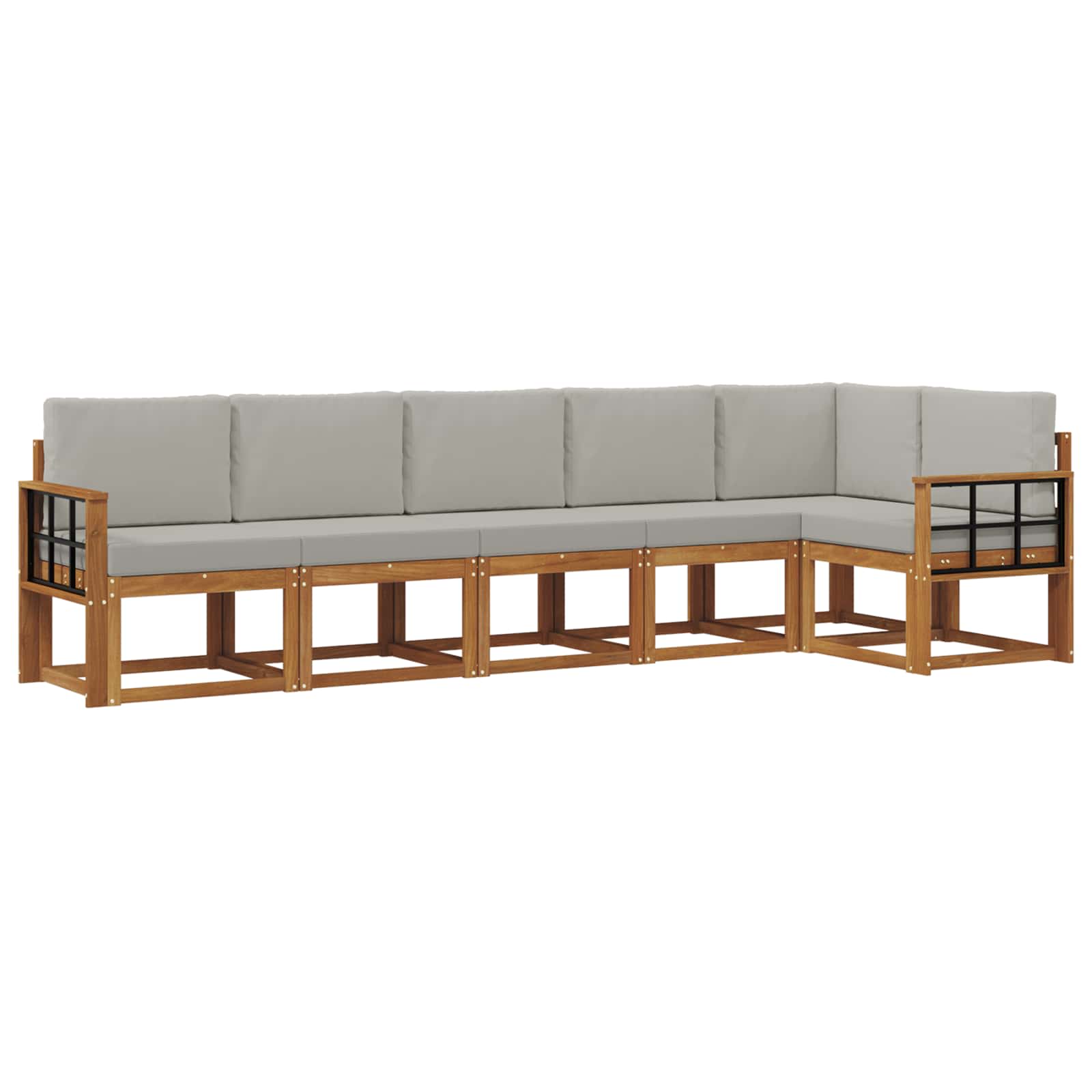 Ensemble de canapés d'extérieur 6 pc Naturel et gris clair - XIOS