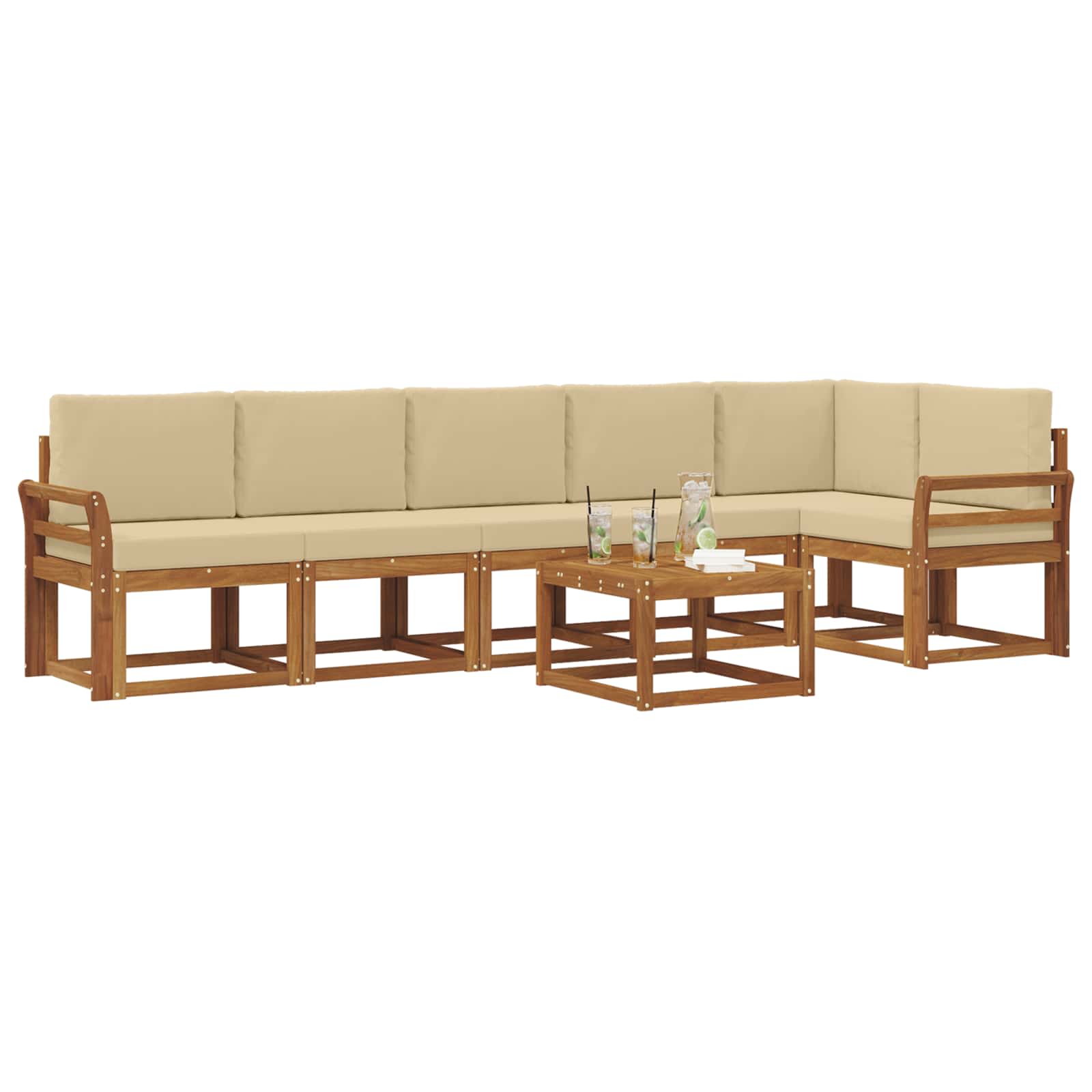 Ensemble de canapés d'extérieur 7 pc Naturel et Beige - XIOS