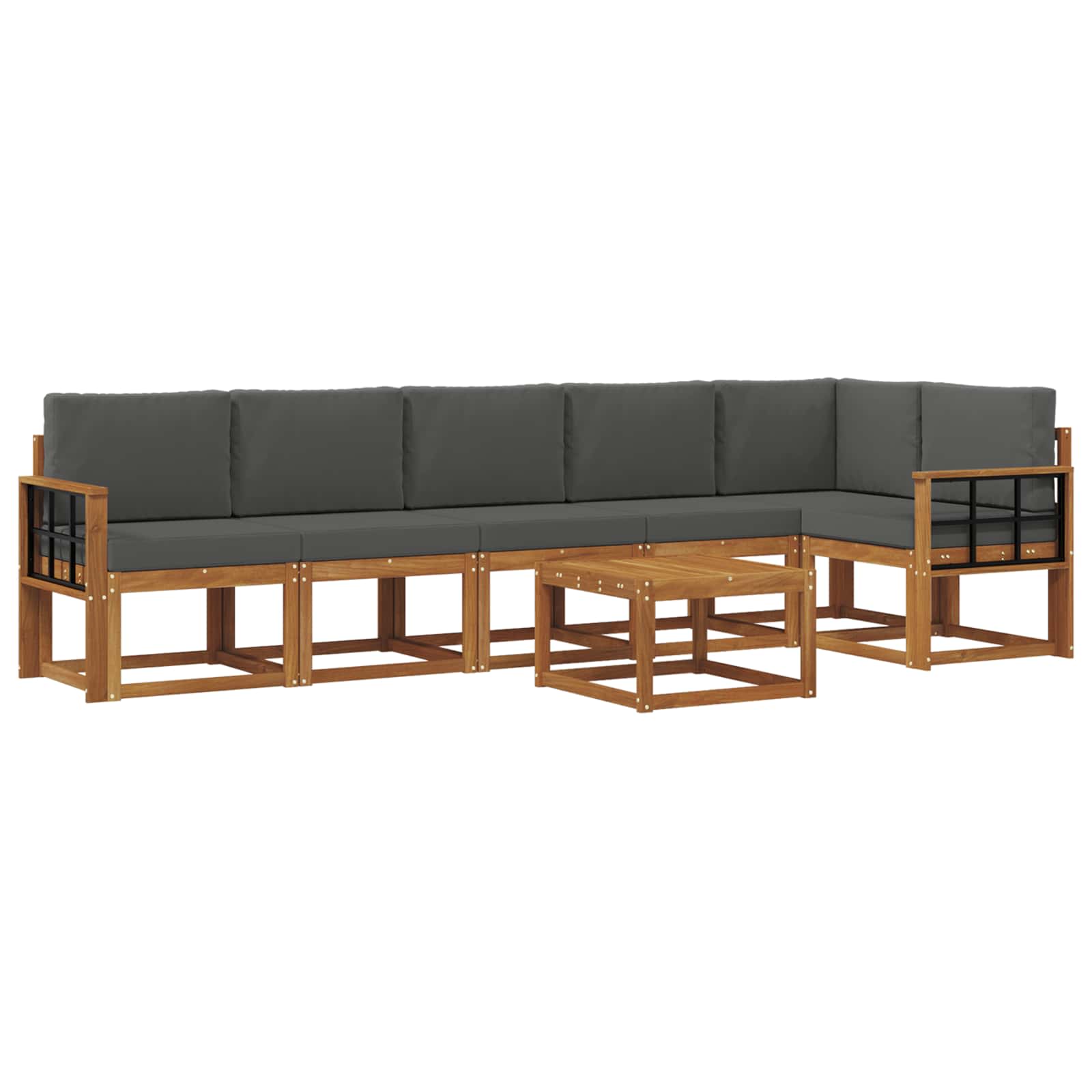 Ensemble de canapés d'extérieur 7 pcs Naturel et Anthracite - XIOS