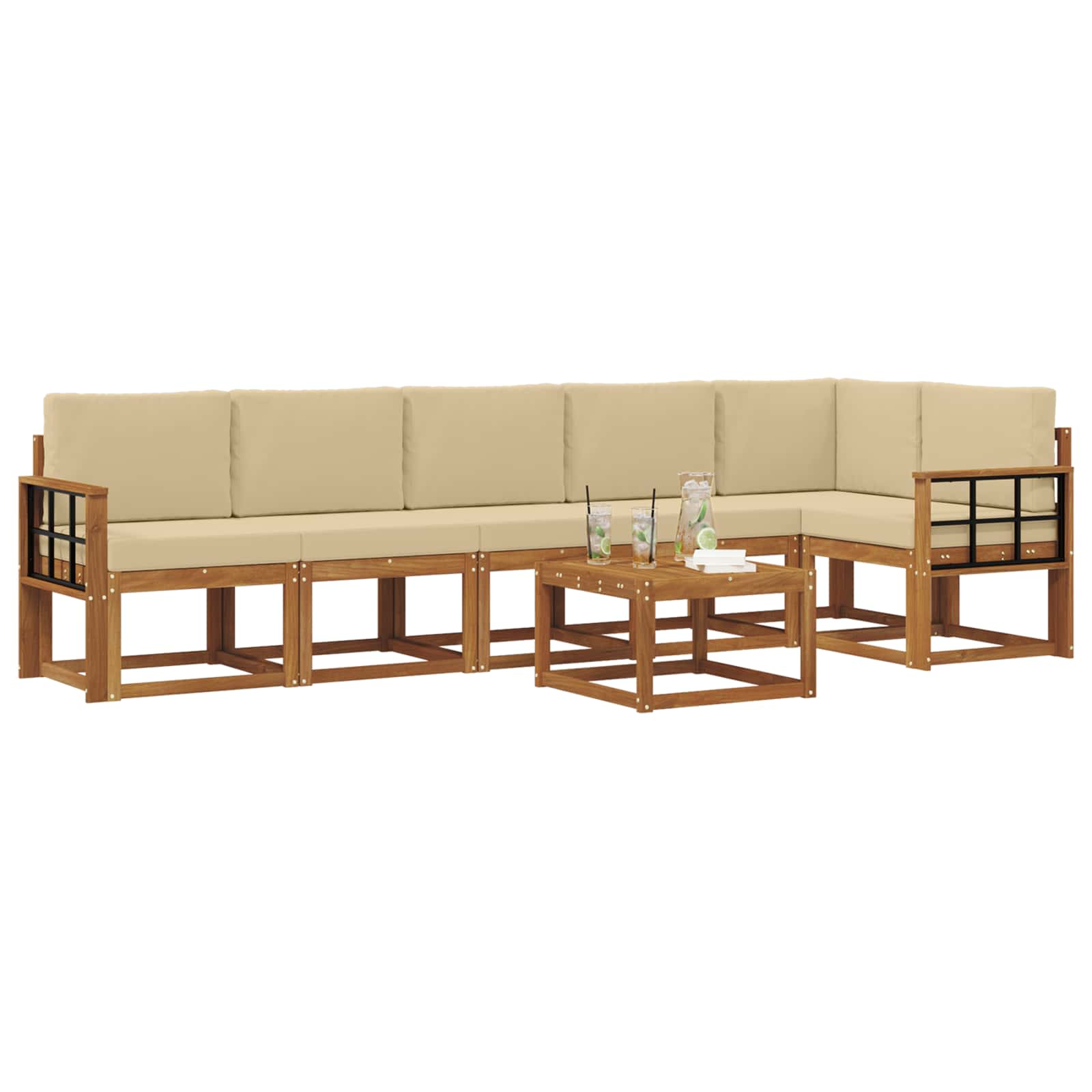 Ensemble de canapés d'extérieur 7 pcs Naturel et Beige - XIOS