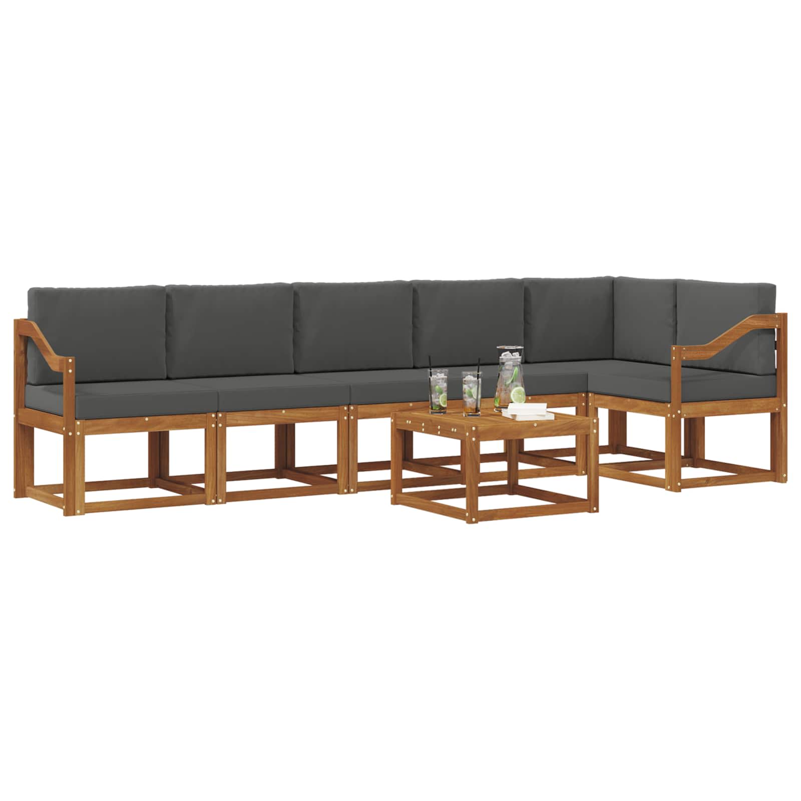 Ensemble de canapés d'extérieur 7 pcs Naturel et Anthracite - XIOS