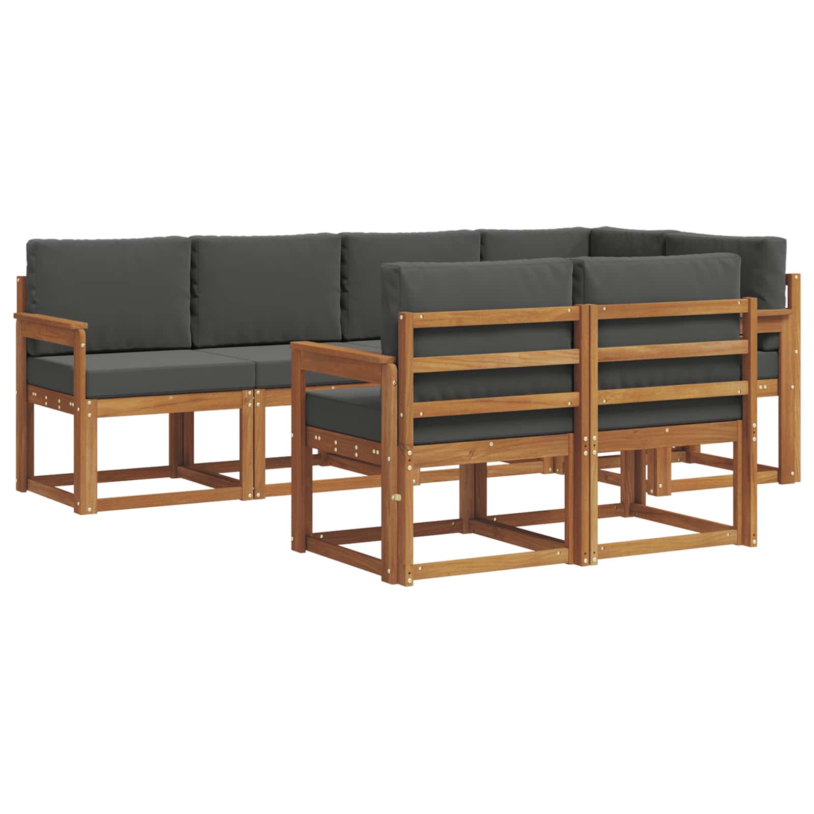 Ensemble de canapés d'extérieur 7 pcs Naturel et Anthracite - XIOS