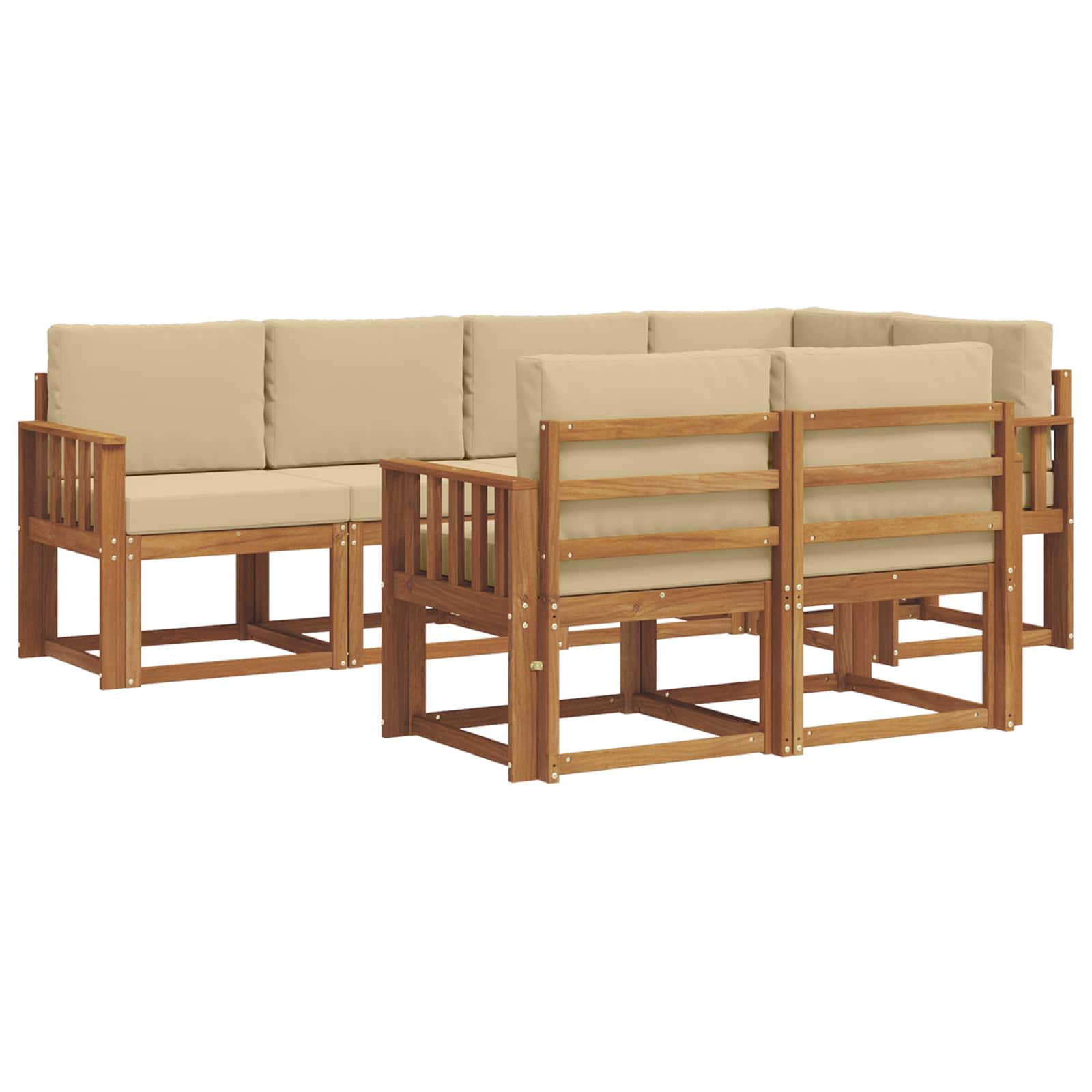 Ensemble de canapés d'extérieur 7 pcs Naturel et Beige - XIOS
