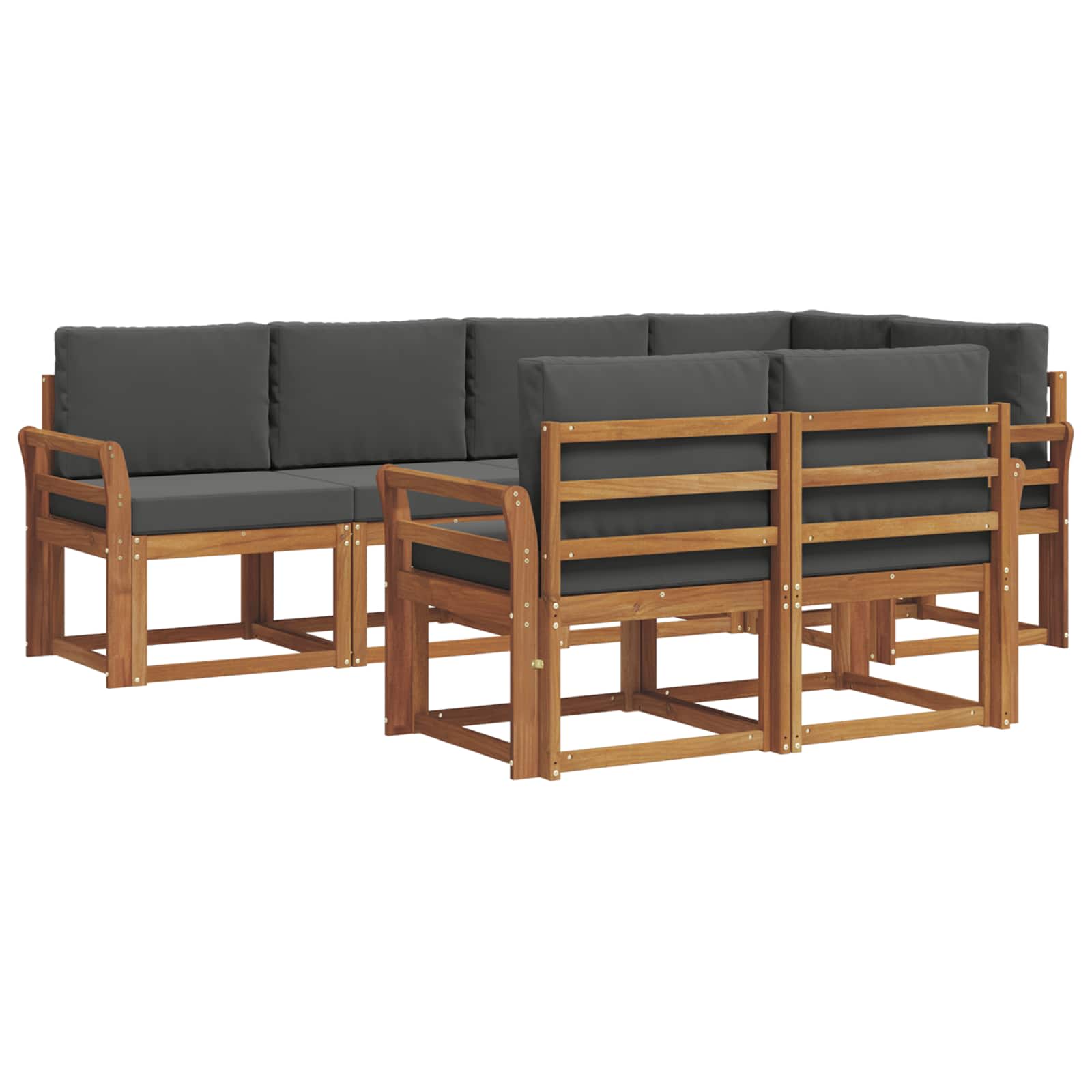 Ensemble de canapés d'extérieur 7 pcs Naturel et Anthracite - XIOS