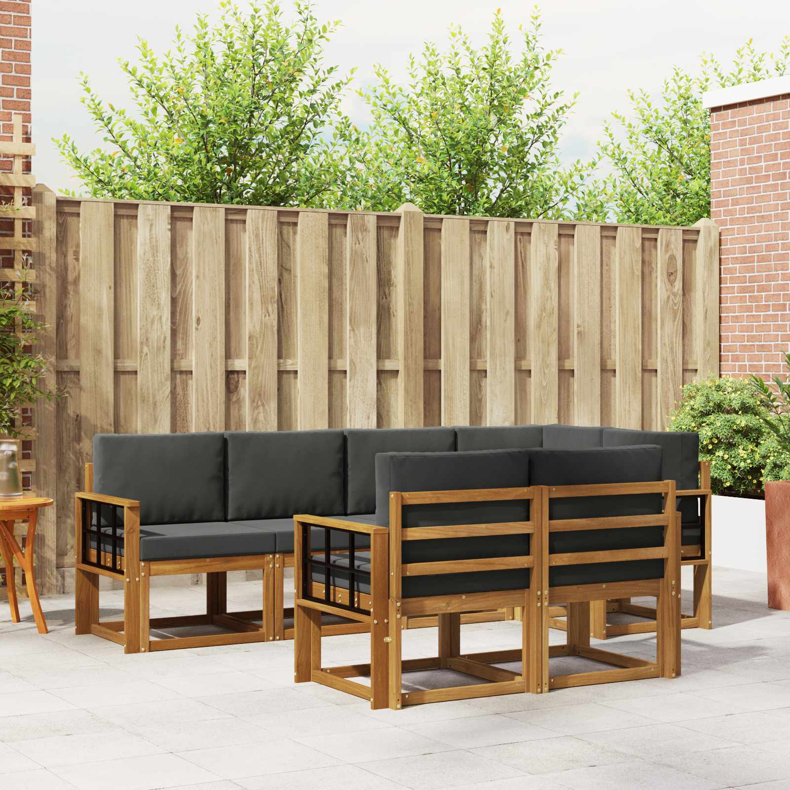 Ensemble de canapés d'extérieur 7 pcs Naturel et Anthracite - XIOS