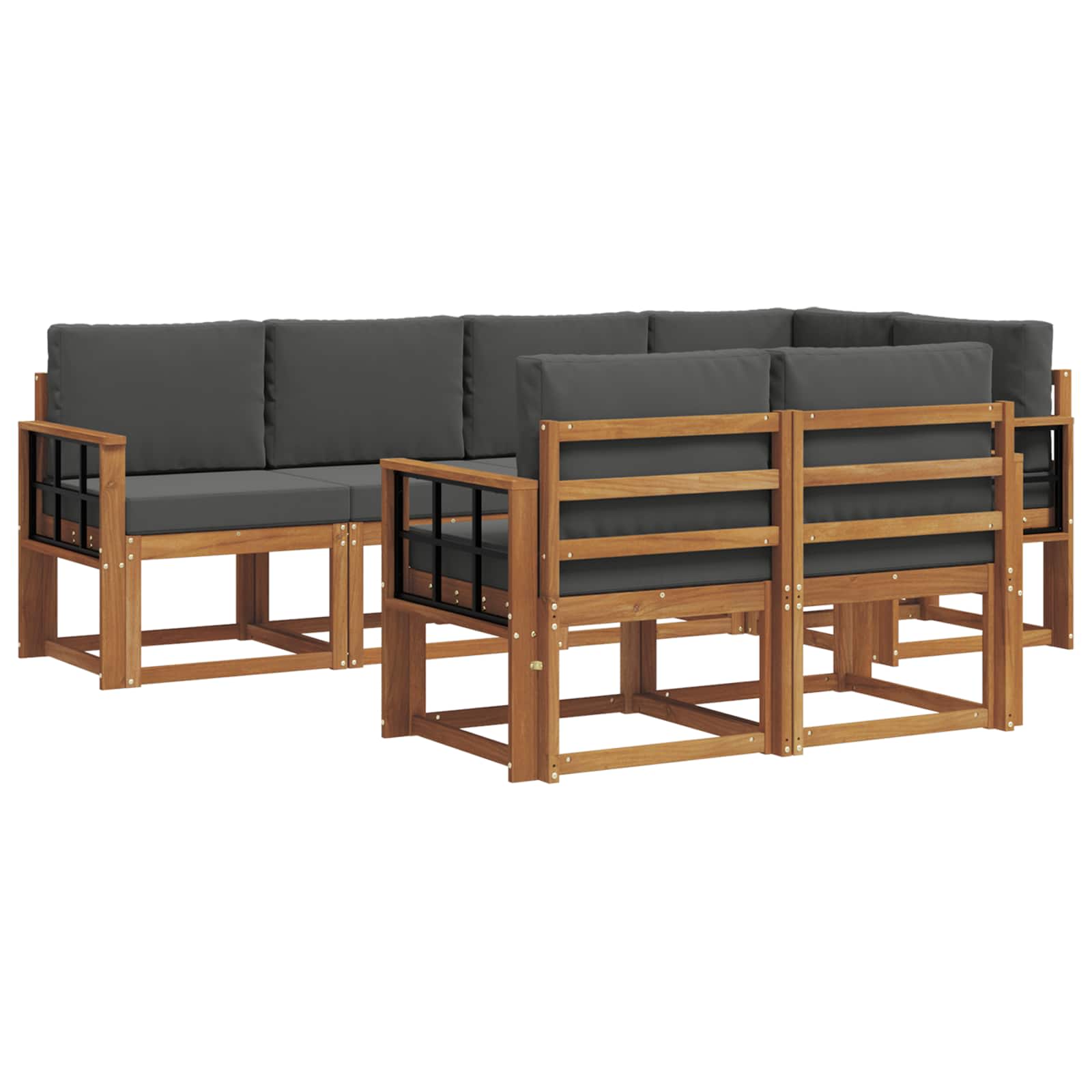 Ensemble de canapés d'extérieur 7 pcs Naturel et Anthracite - XIOS