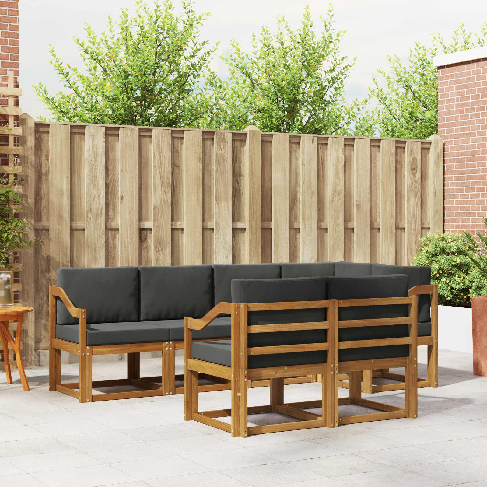 Ensemble de canapés d'extérieur 7 pcs Naturel et Anthracite - XIOS