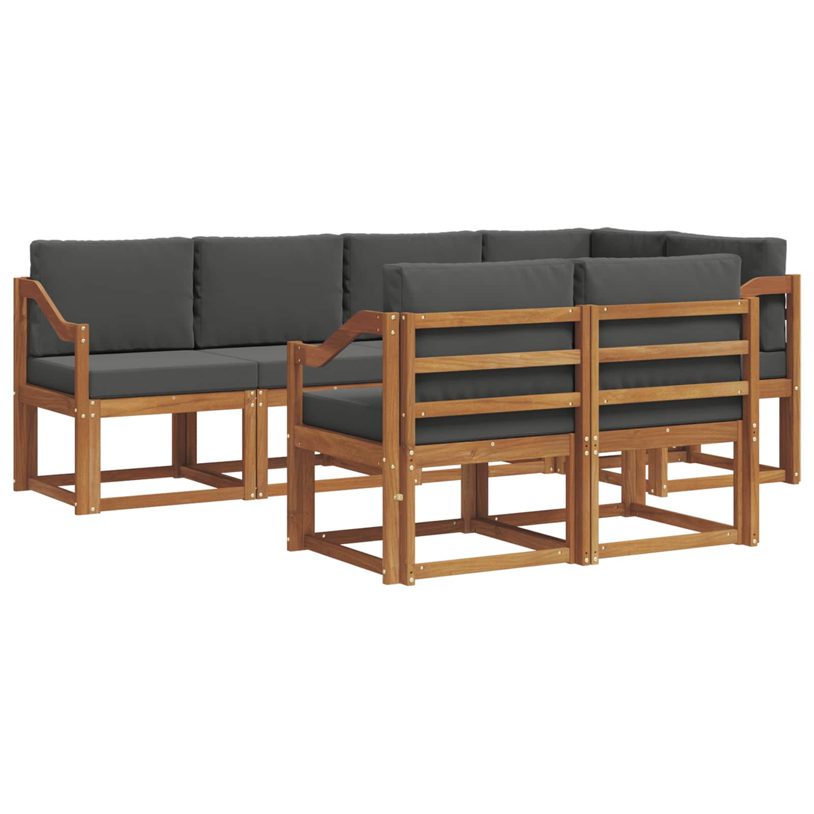 Ensemble de canapés d'extérieur 7 pcs Naturel et Anthracite - XIOS