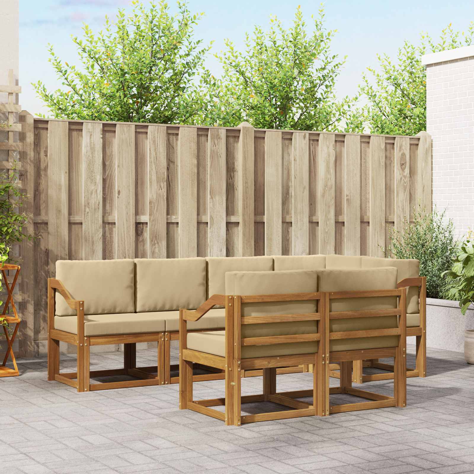 Ensemble de canapés d'extérieur 7 pc Naturel et Beige - XIOS