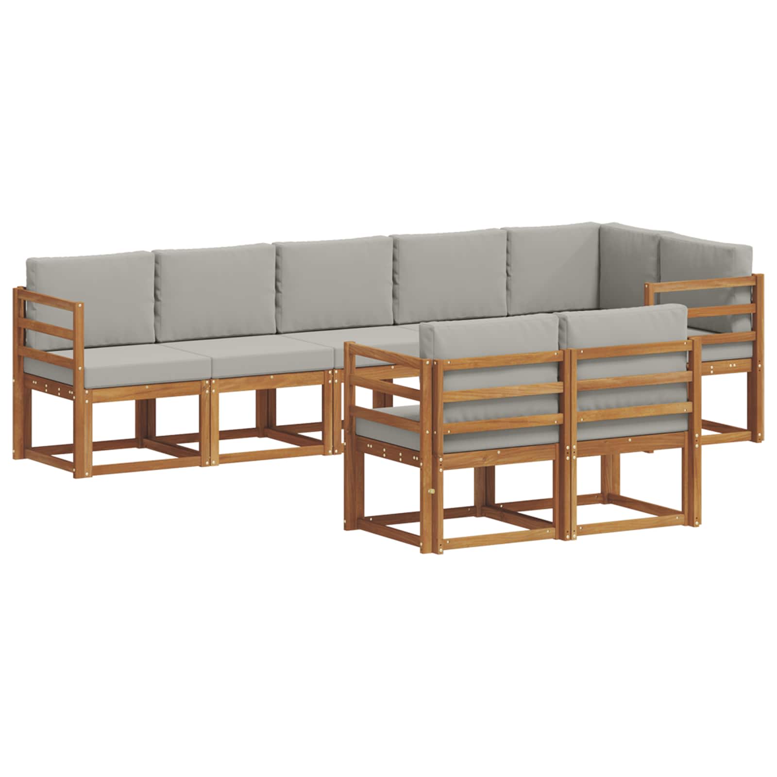 Ensemble de canapés d'extérieur 8 pcs Gris Naturel et Clair - XIOS