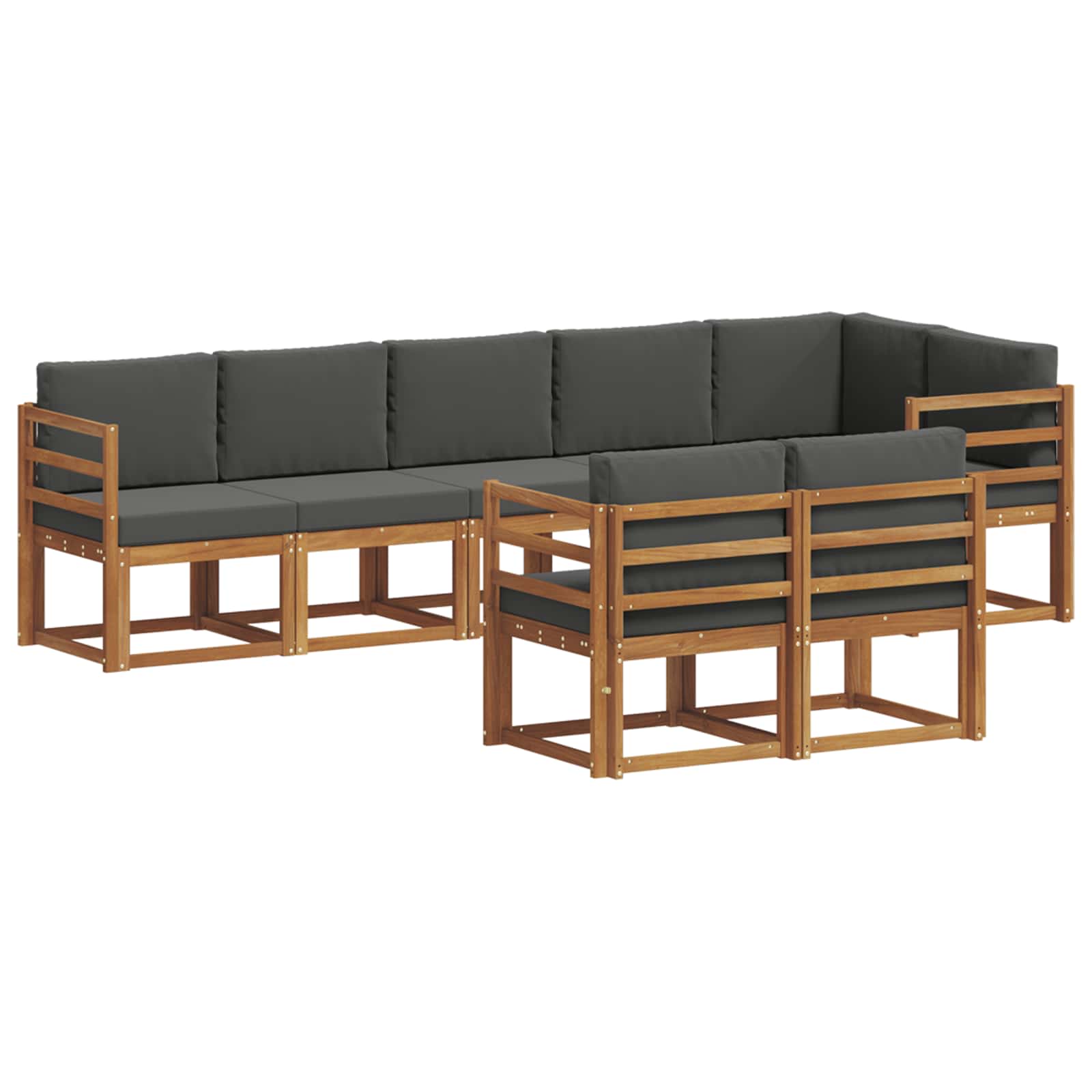 Ensemble de canapés d'extérieur 8 pcs Naturel et Anthracite - XIOS