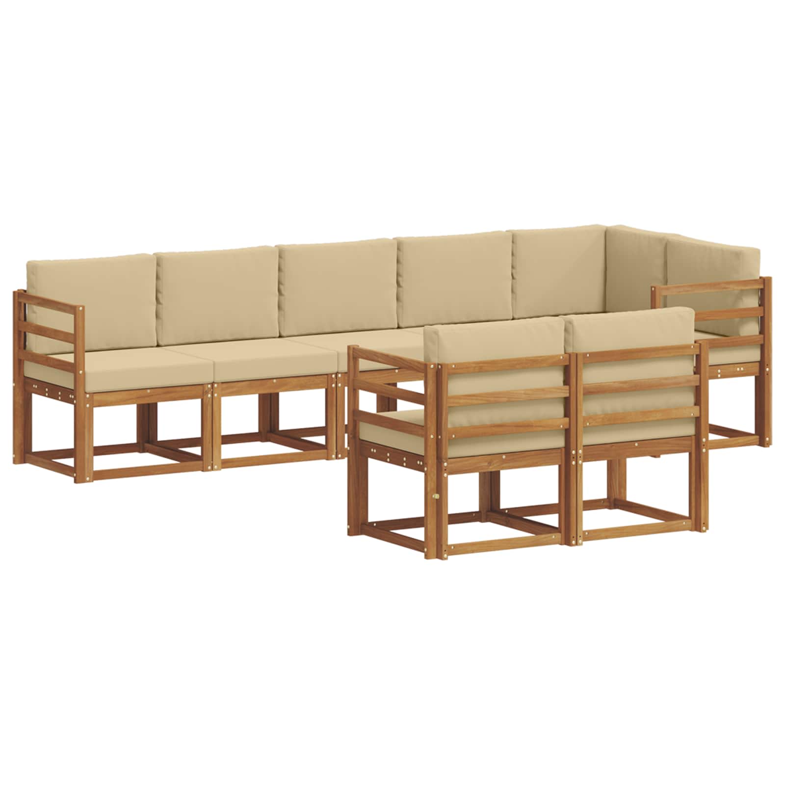 Ensemble de canapés d'extérieur 8 pcs Naturel et Beige - XIOS