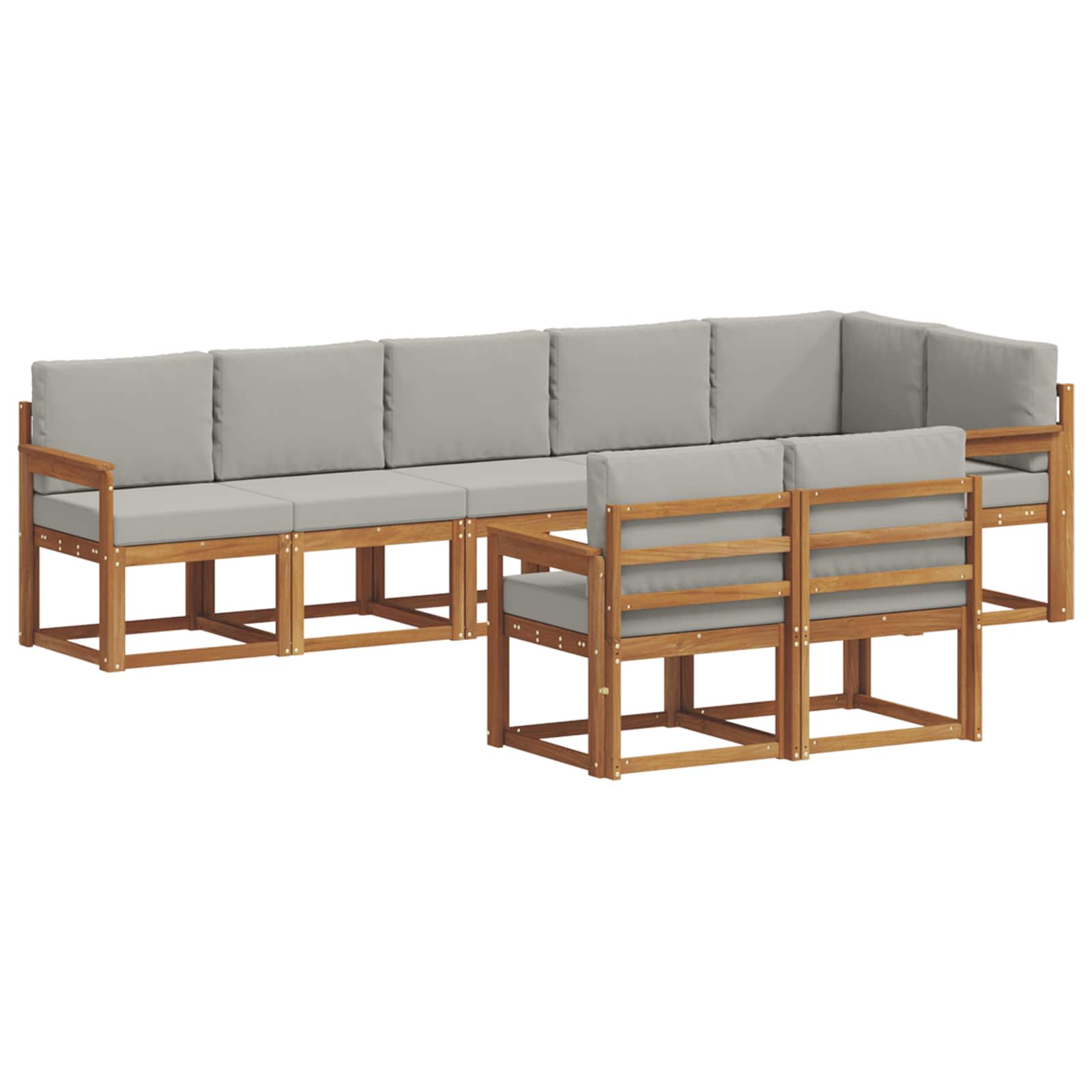 Ensemble de canapés d'extérieur 8 pcs Gris Naturel et Clair - XIOS