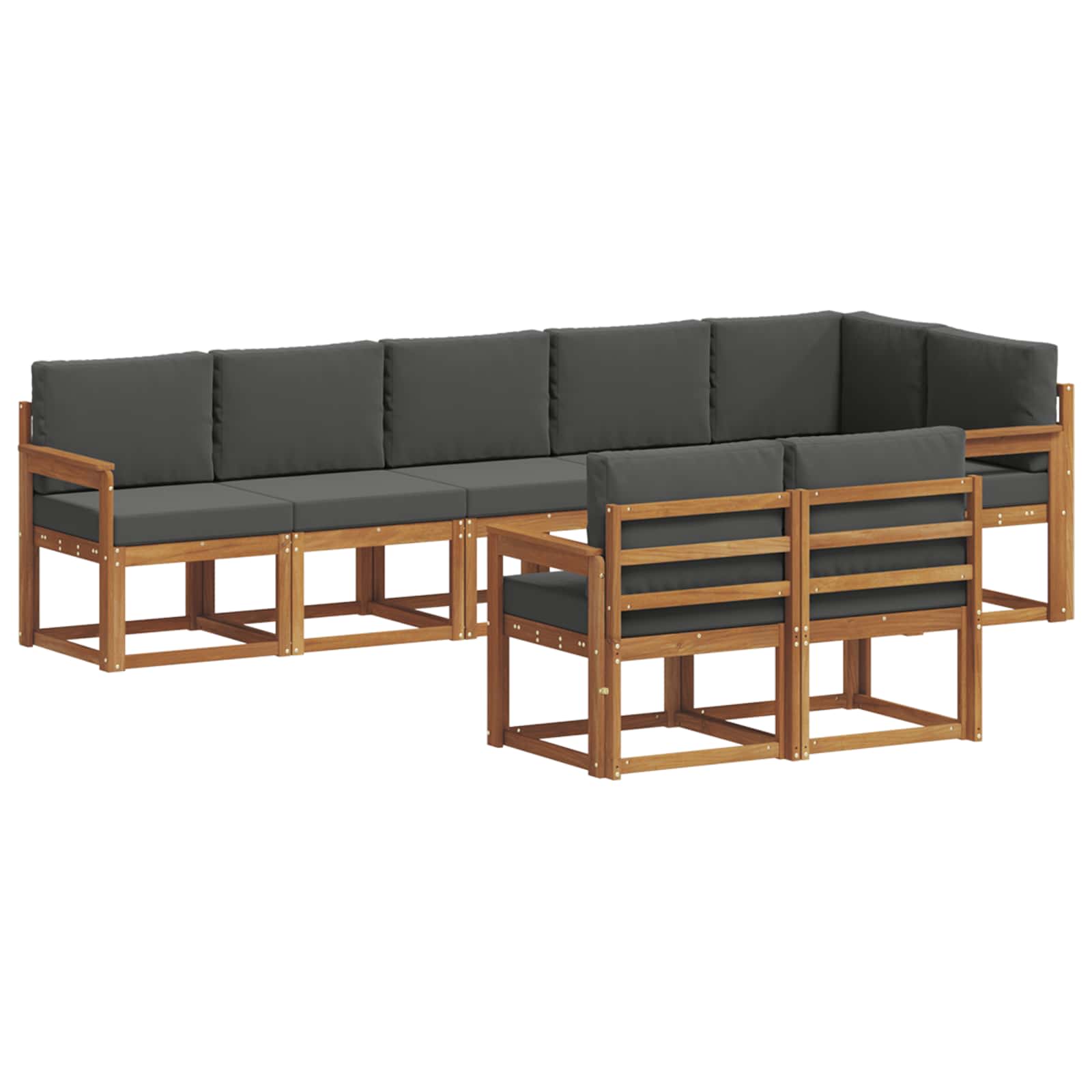 Ensemble de canapés d'extérieur 8 pcs Naturel et Anthracite - XIOS