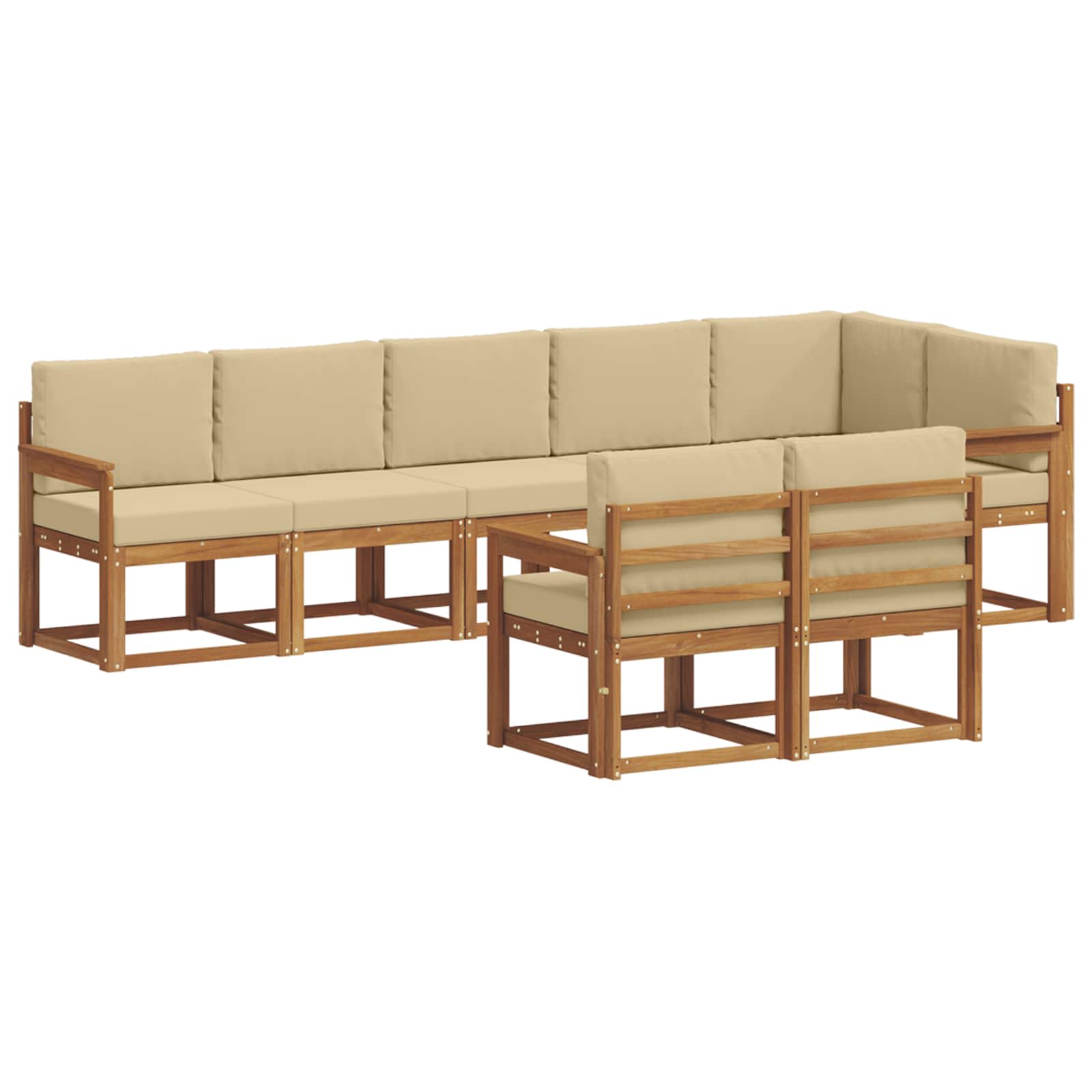 Ensemble de canapés d'extérieur 8 pcs Naturel et Beige - XIOS