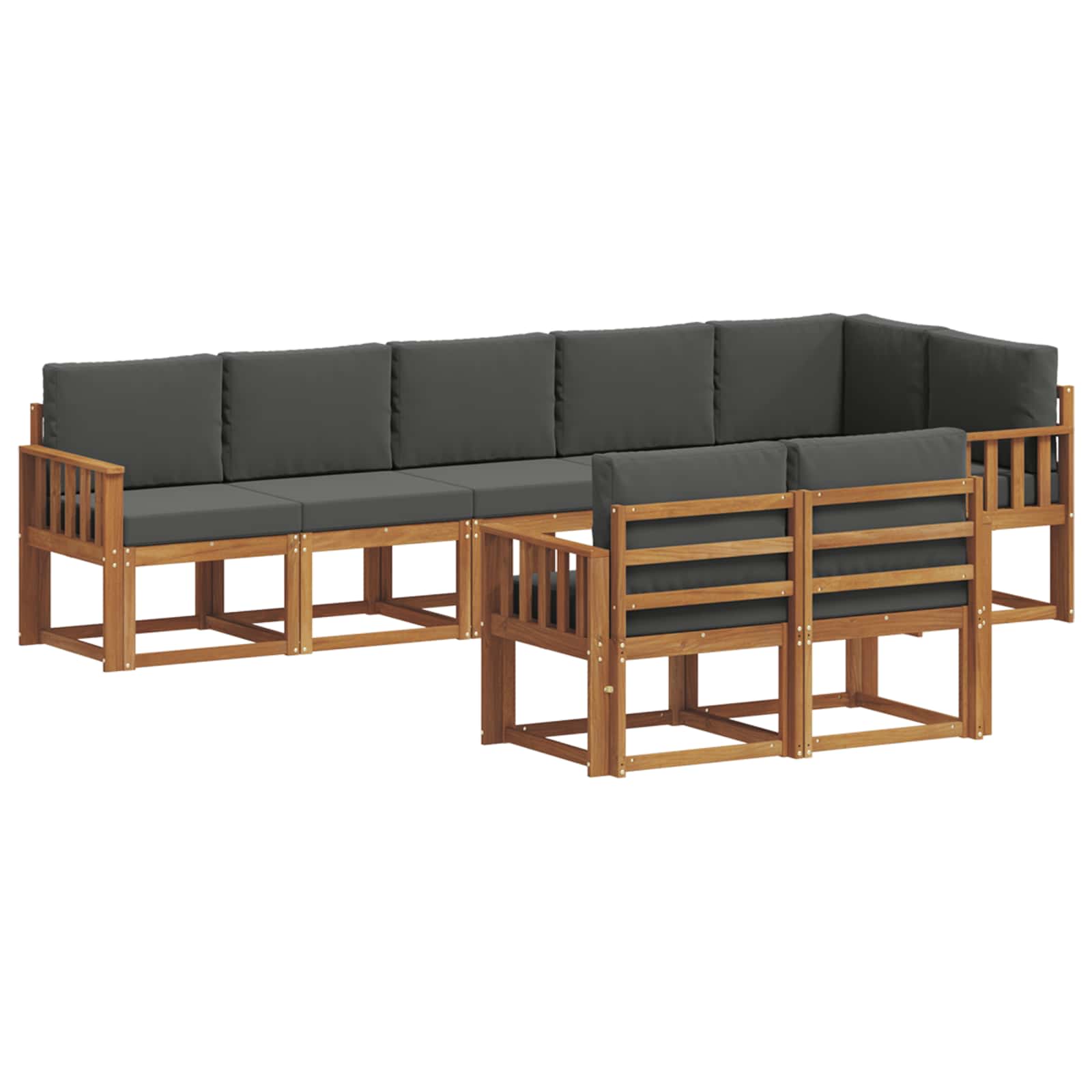 Ensemble de canapés d'extérieur 8 pcs Naturel et Anthracite - XIOS
