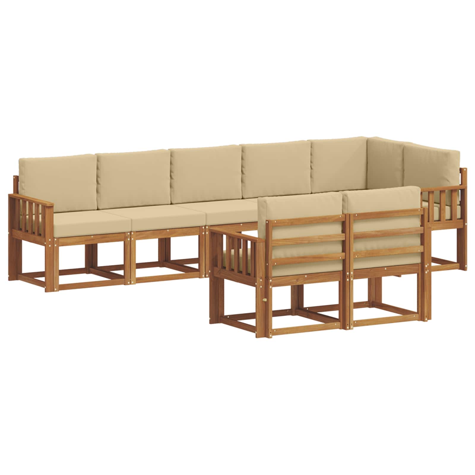Ensemble de canapés d'extérieur 8 pcs Naturel et Beige - XIOS