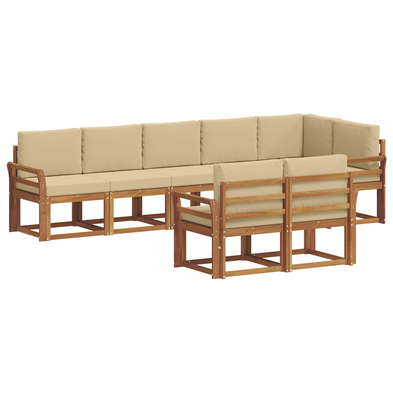 Ensemble de canapés d'extérieur 8 pcs Naturel et Beige - XIOS