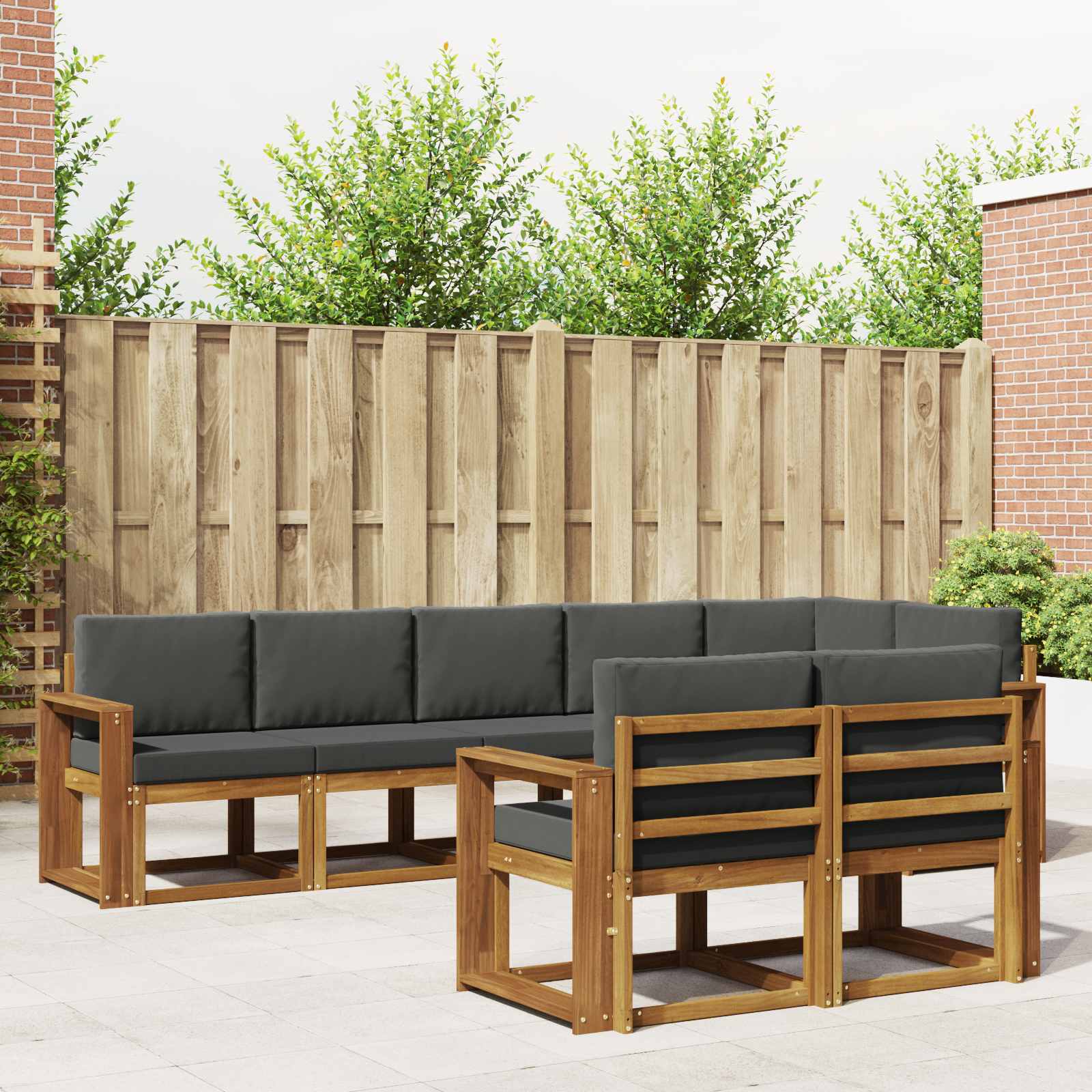 Ensemble de canapés d'extérieur 8 pcs Naturel et Anthracite - XIOS