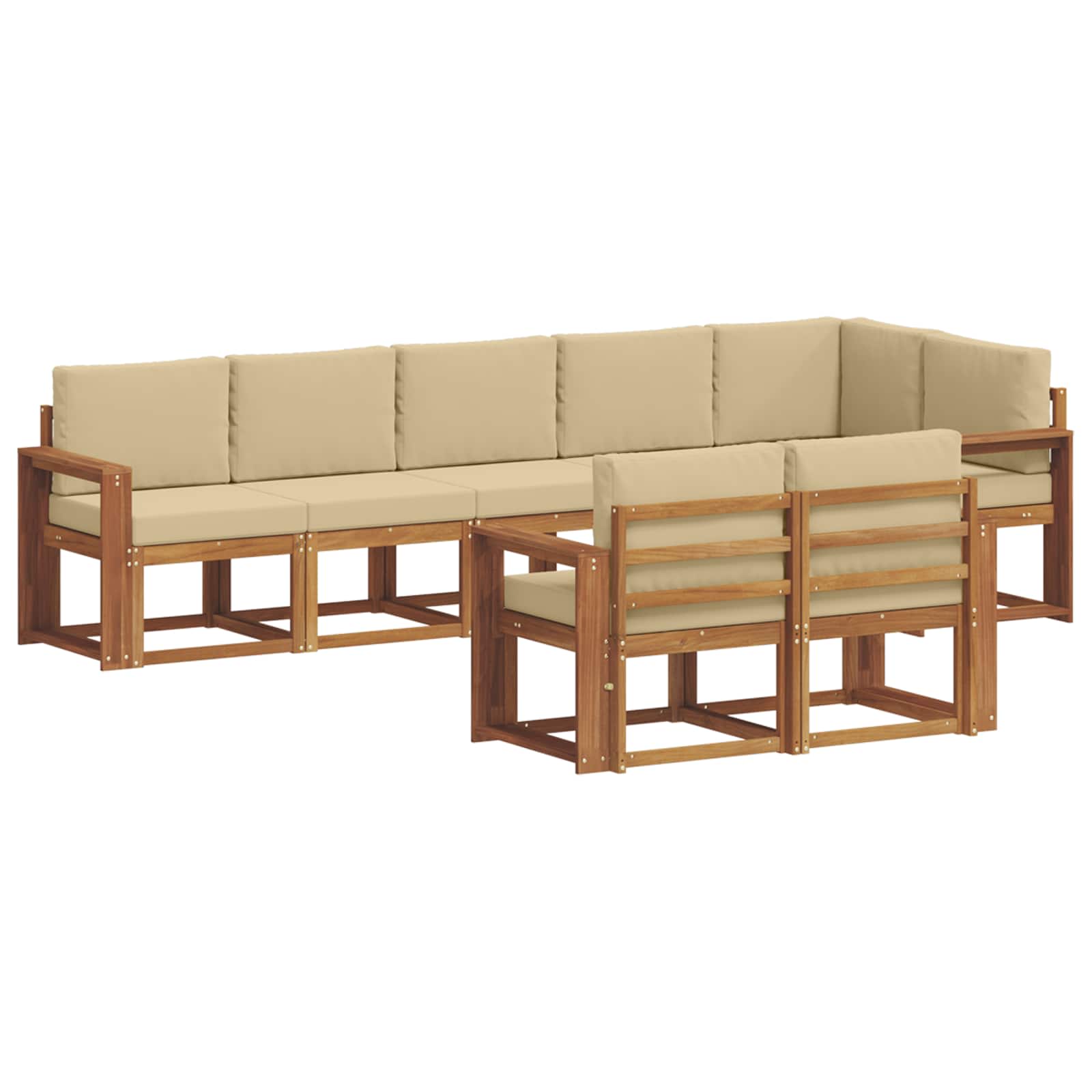 Ensemble de canapés d'extérieur 8 pcs Naturel et Beige - XIOS