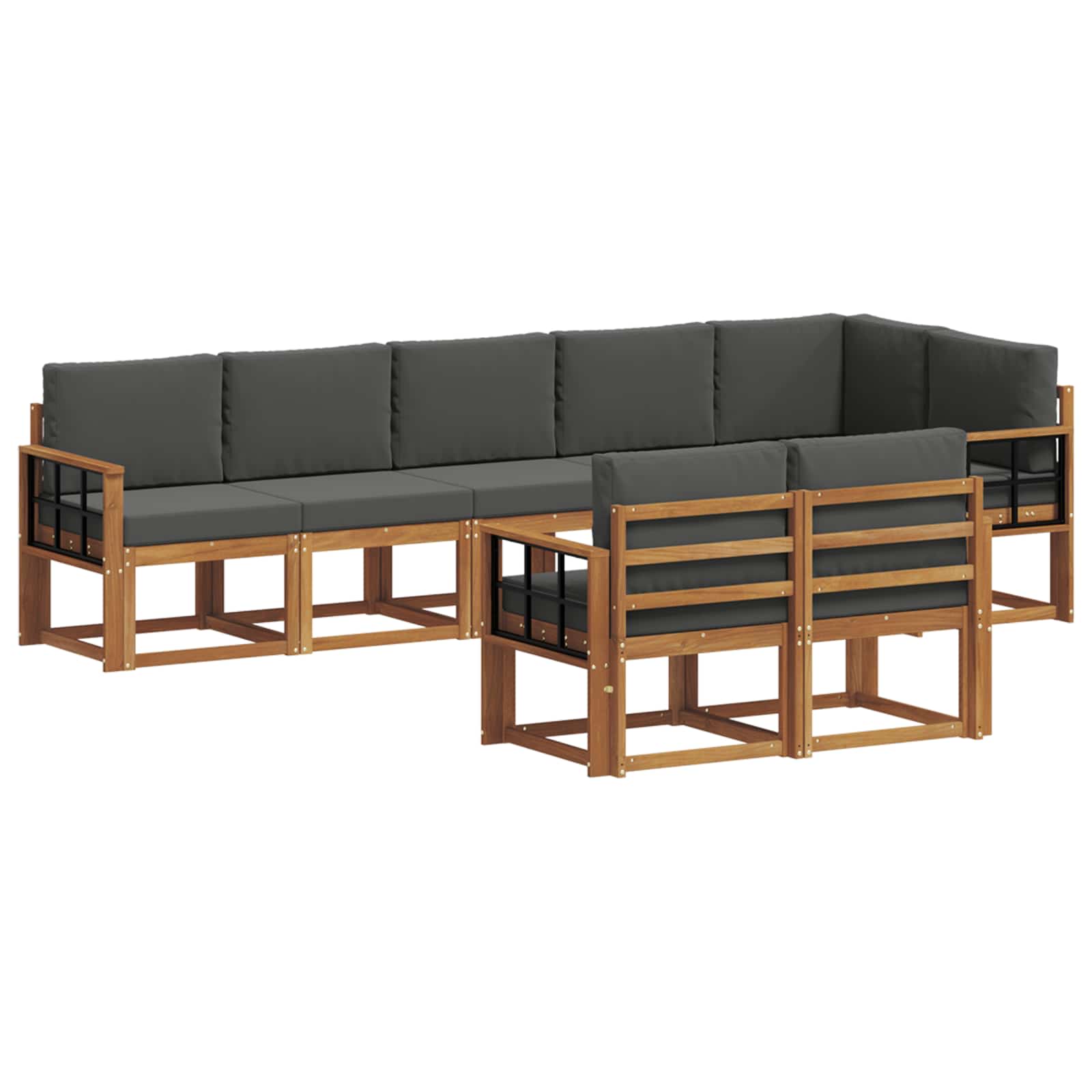 Ensemble de canapés d'extérieur 8 pcs Naturel et Anthracite - XIOS