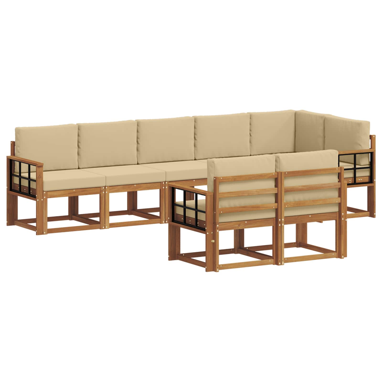 Ensemble de canapés d'extérieur 8 pcs Naturel et Beige - XIOS