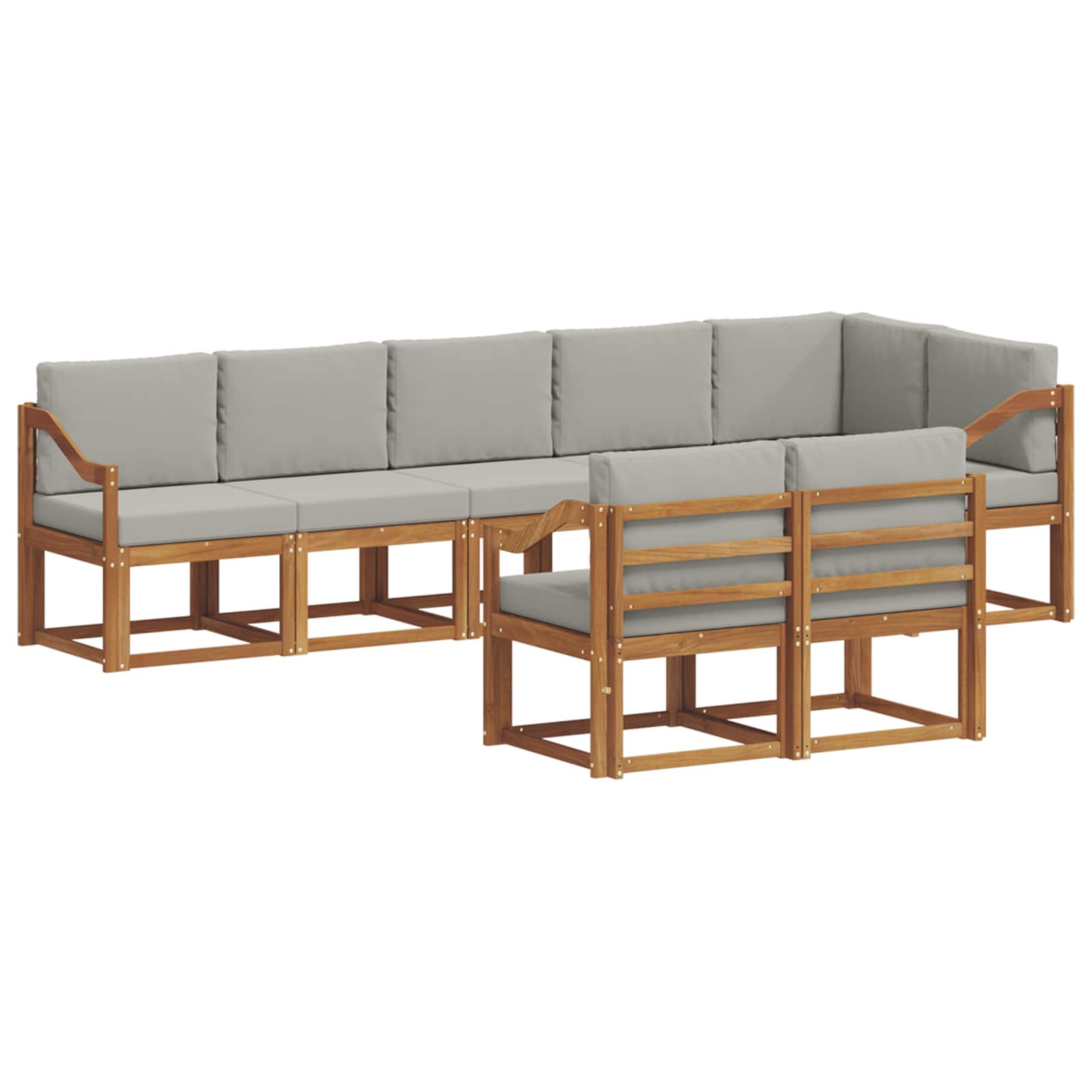 Ensemble de canapés d'extérieur 8 pcs Gris Naturel et Clair - XIOS
