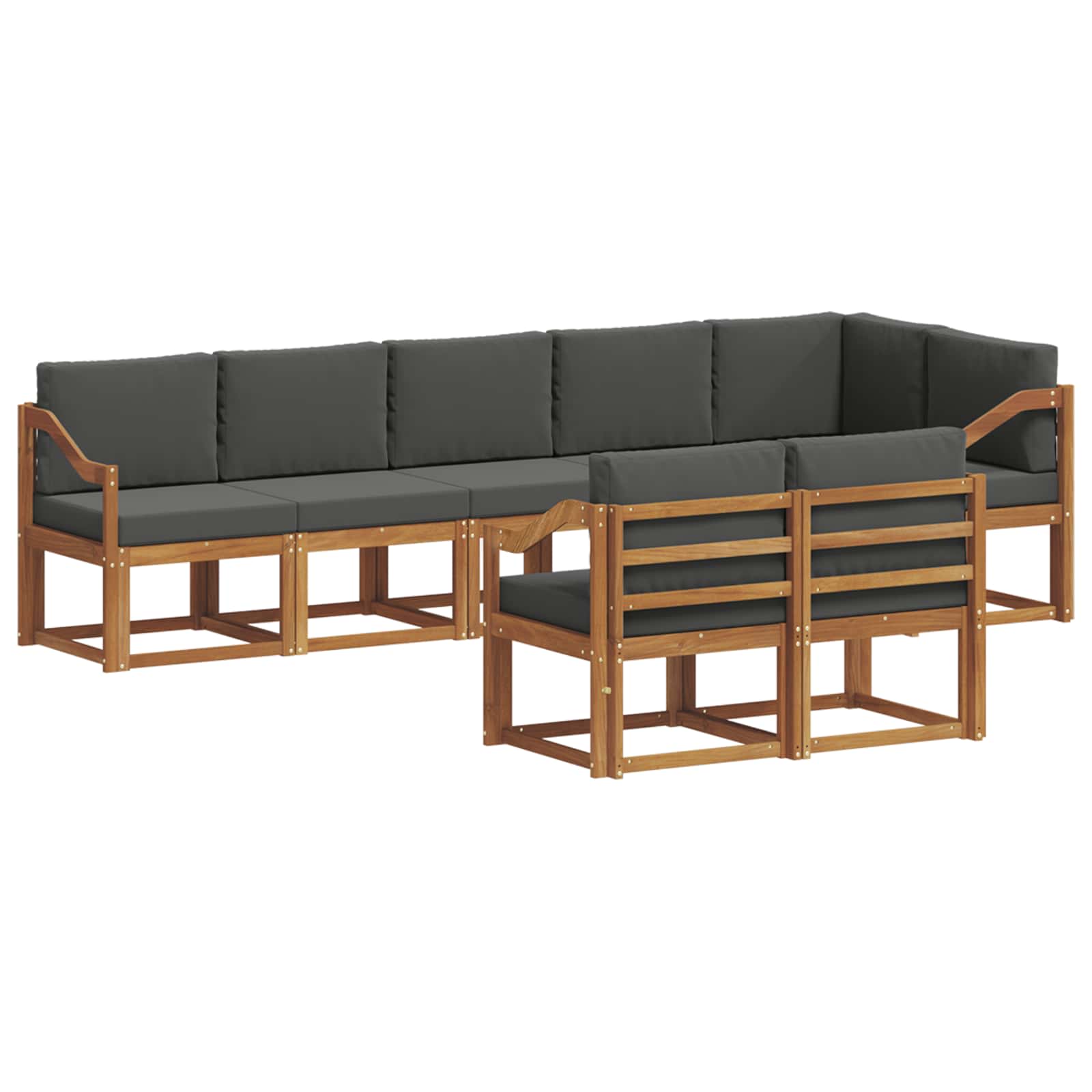 Ensemble de canapés d'extérieur 8 pcs Naturel et Anthracite - XIOS