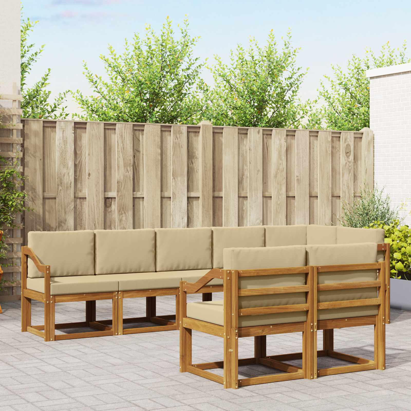 Ensemble de canapés d'extérieur 8 pcs Naturel et Beige - XIOS
