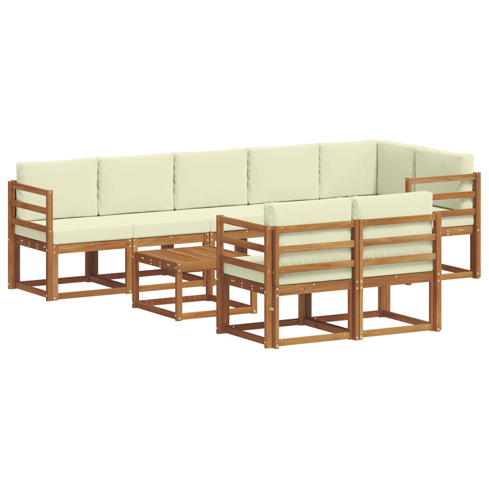 Ensemble de canapés d'extérieur 9 pcs Naturel et Crème - XIOS